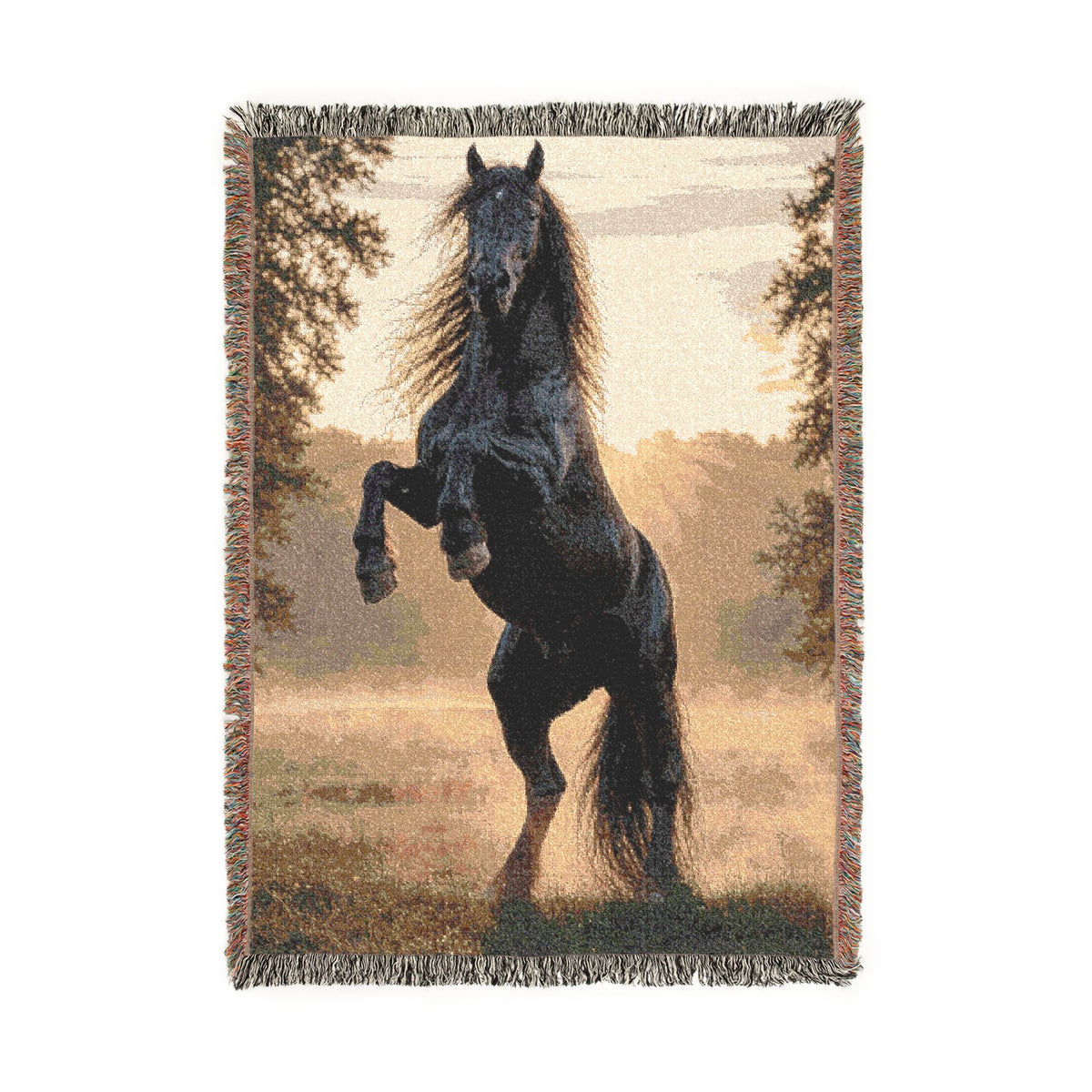 Wild Stallion Horse Woven Blanket - Equestrian Throw