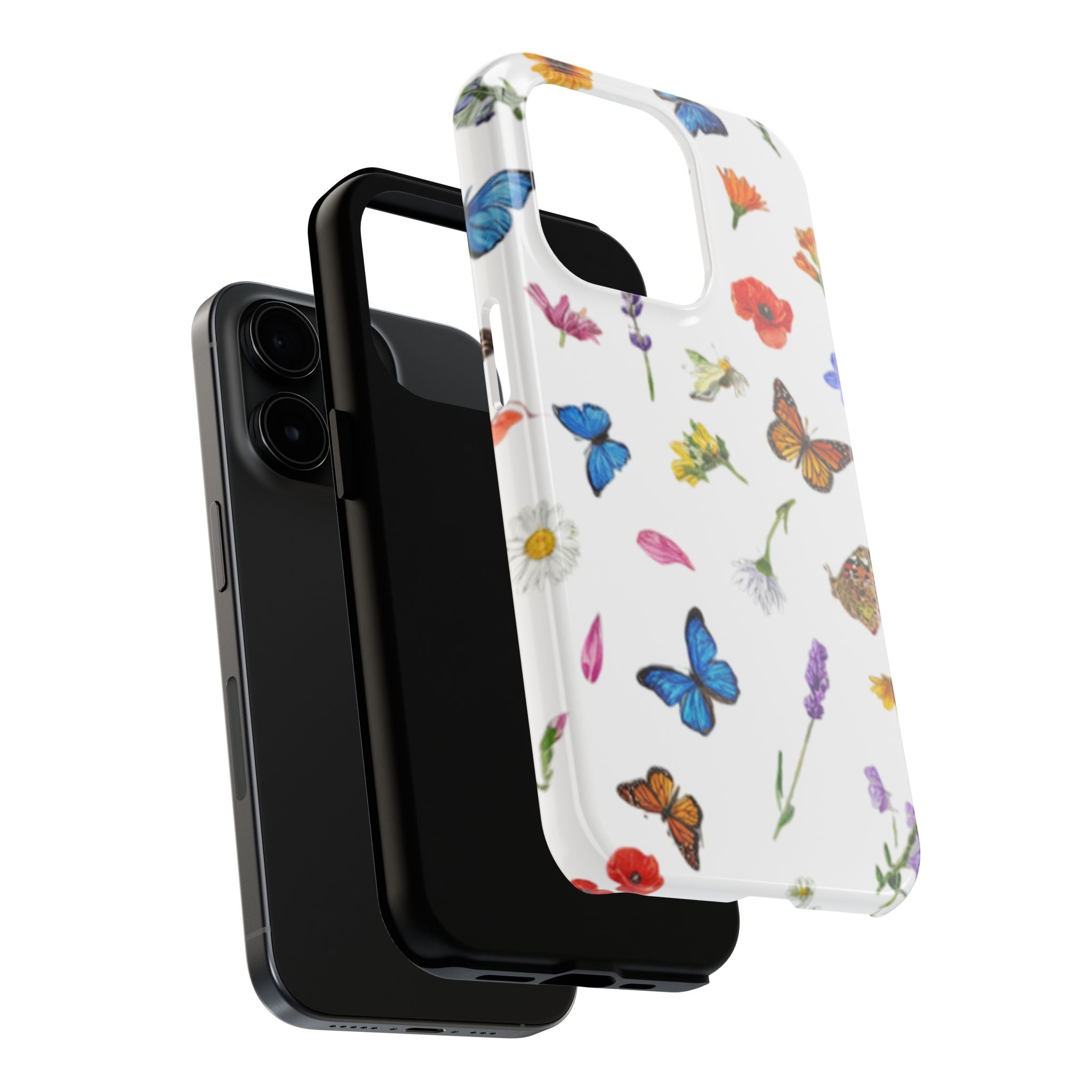 Butterfly Meadow Tough Phone Case / Floral Protective Phone Cover