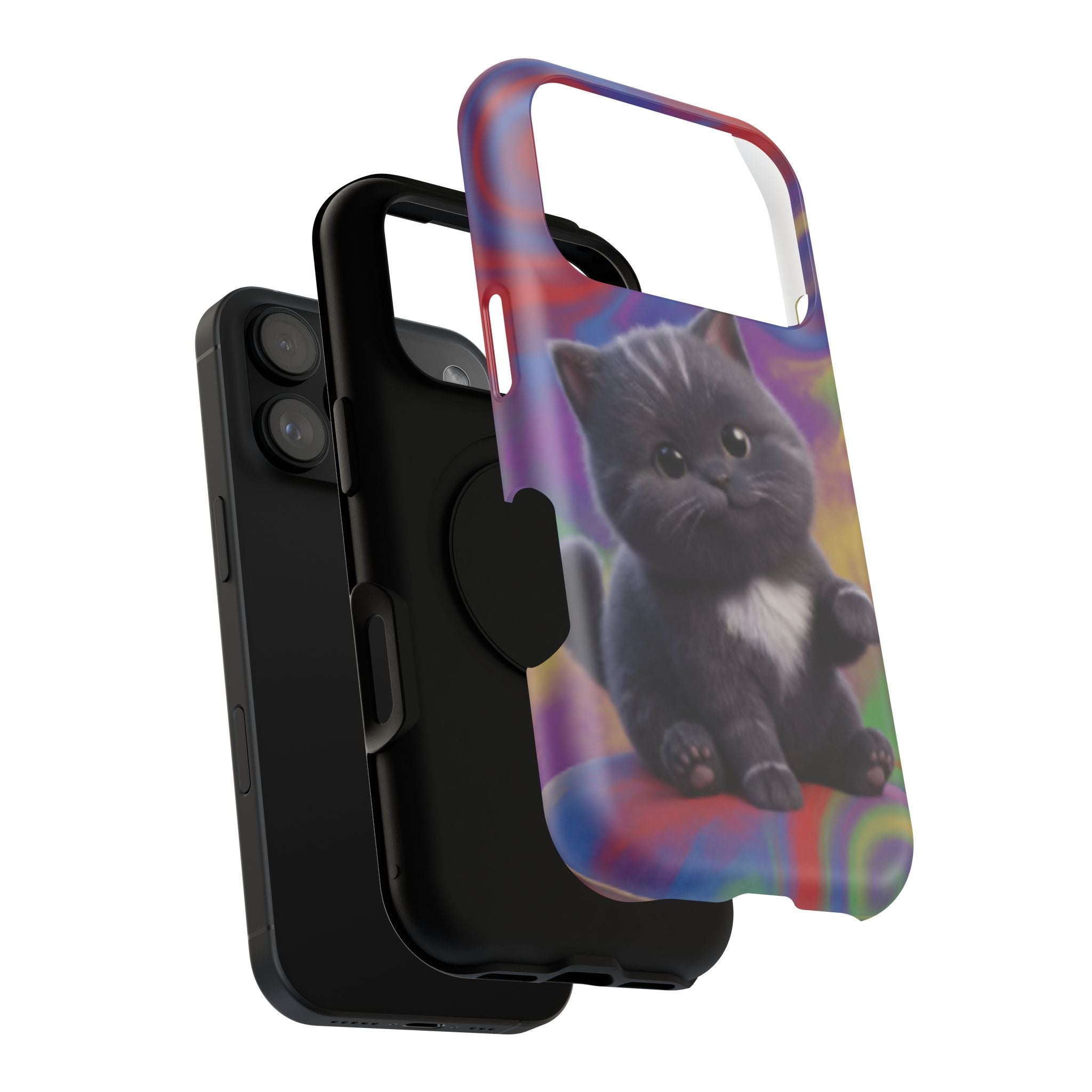 Kawaii Gray Kitten phone case | Impact-Resistant Case