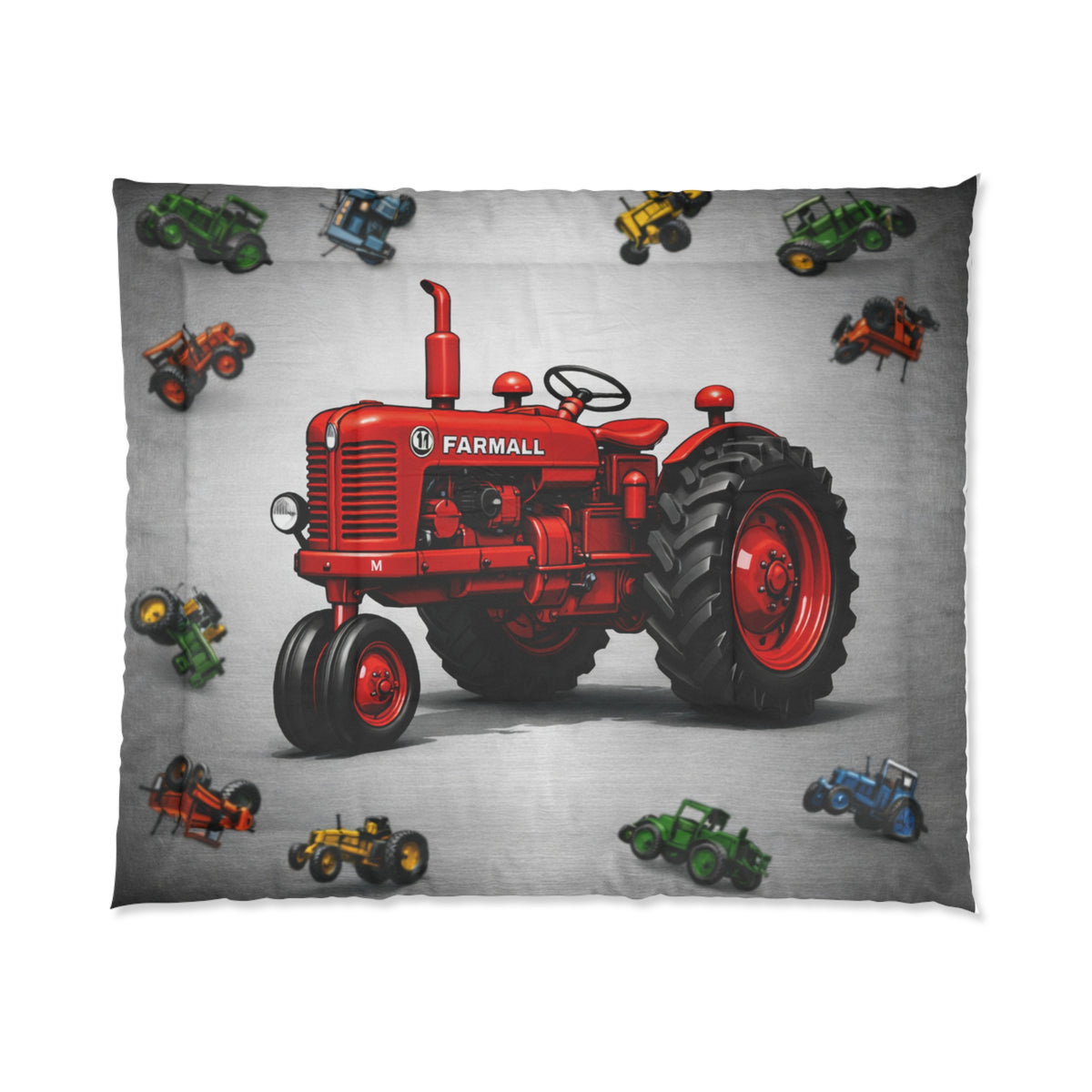 Vintage Farmall Tractor Comforter | Red Tractor Bedding, Farm Decor