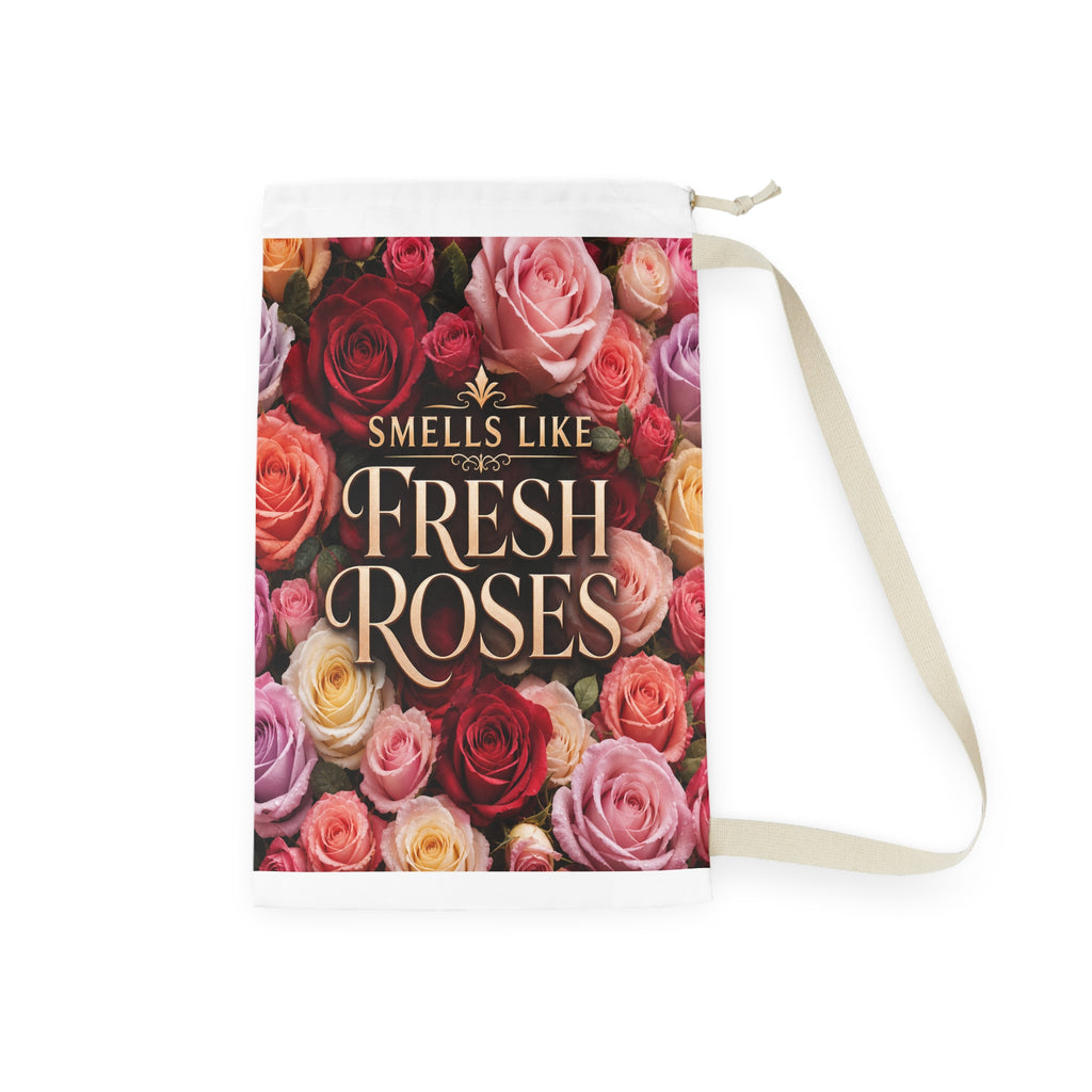 Laundry Bag — "Clothes Smell Spring Fresh" Floral Drawstring Bag
