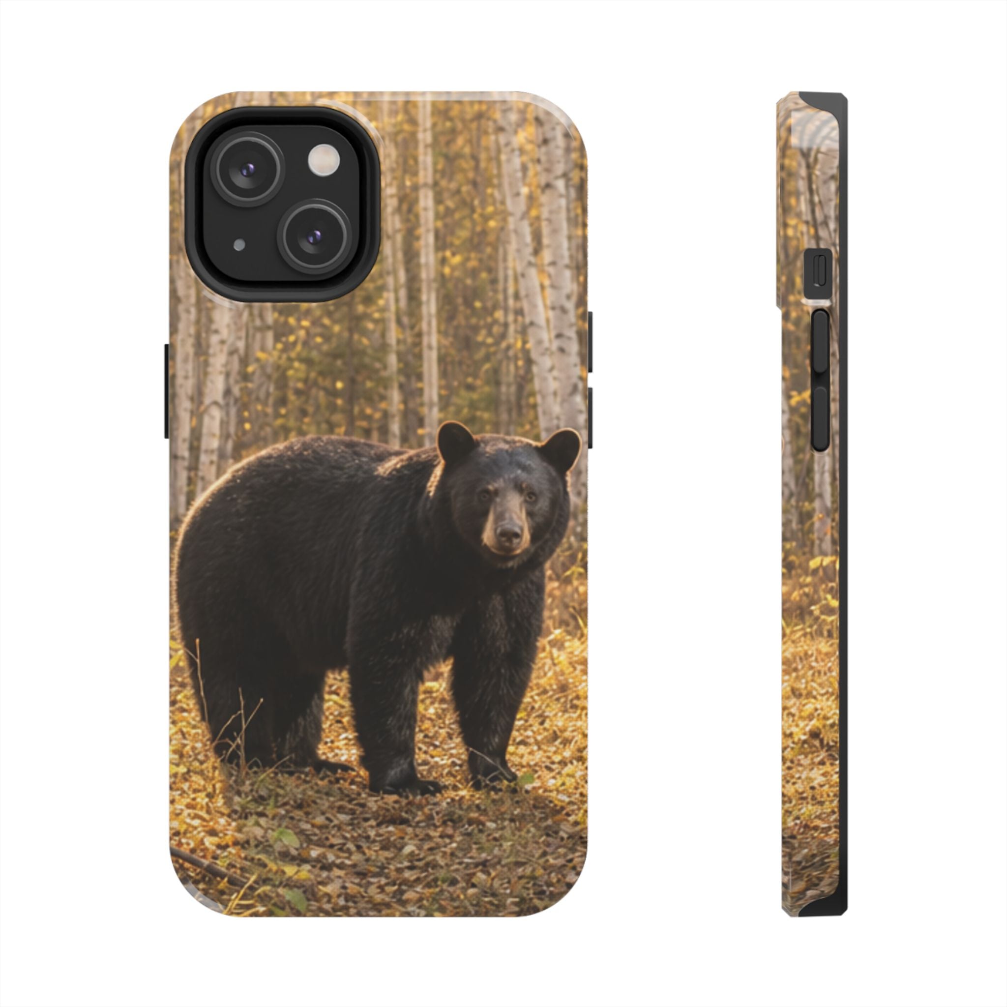 Black Bear Forest Phone Case | Tough Phone Case