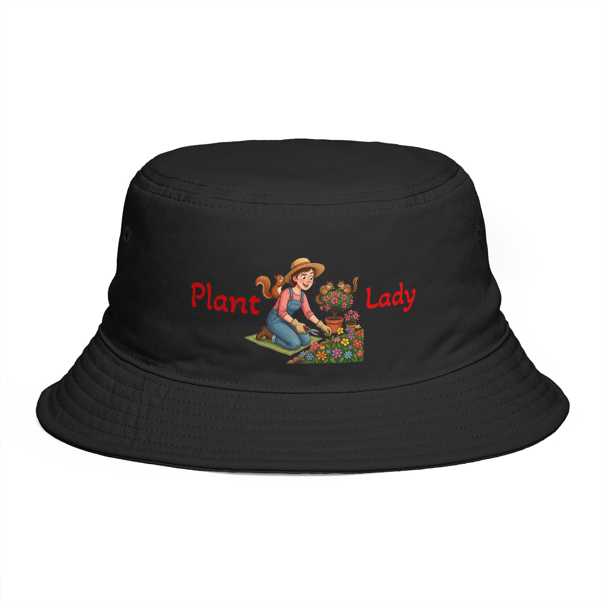 Plant Lady bucket hat | lady planting flowers floral gardening design