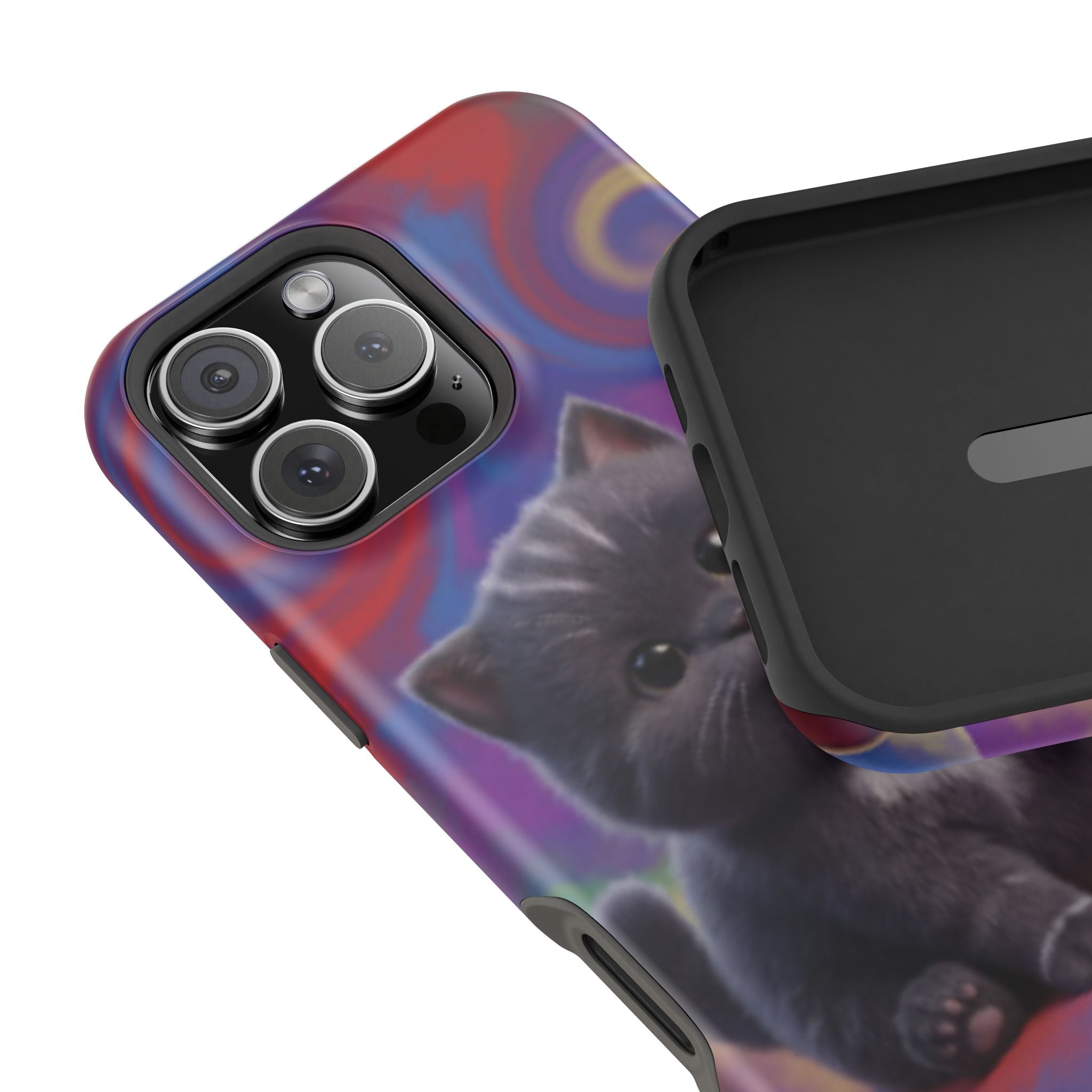 Kawaii Gray Kitten phone case | Impact-Resistant Case