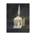 Nighttime Church Painting/ Matte Canvas