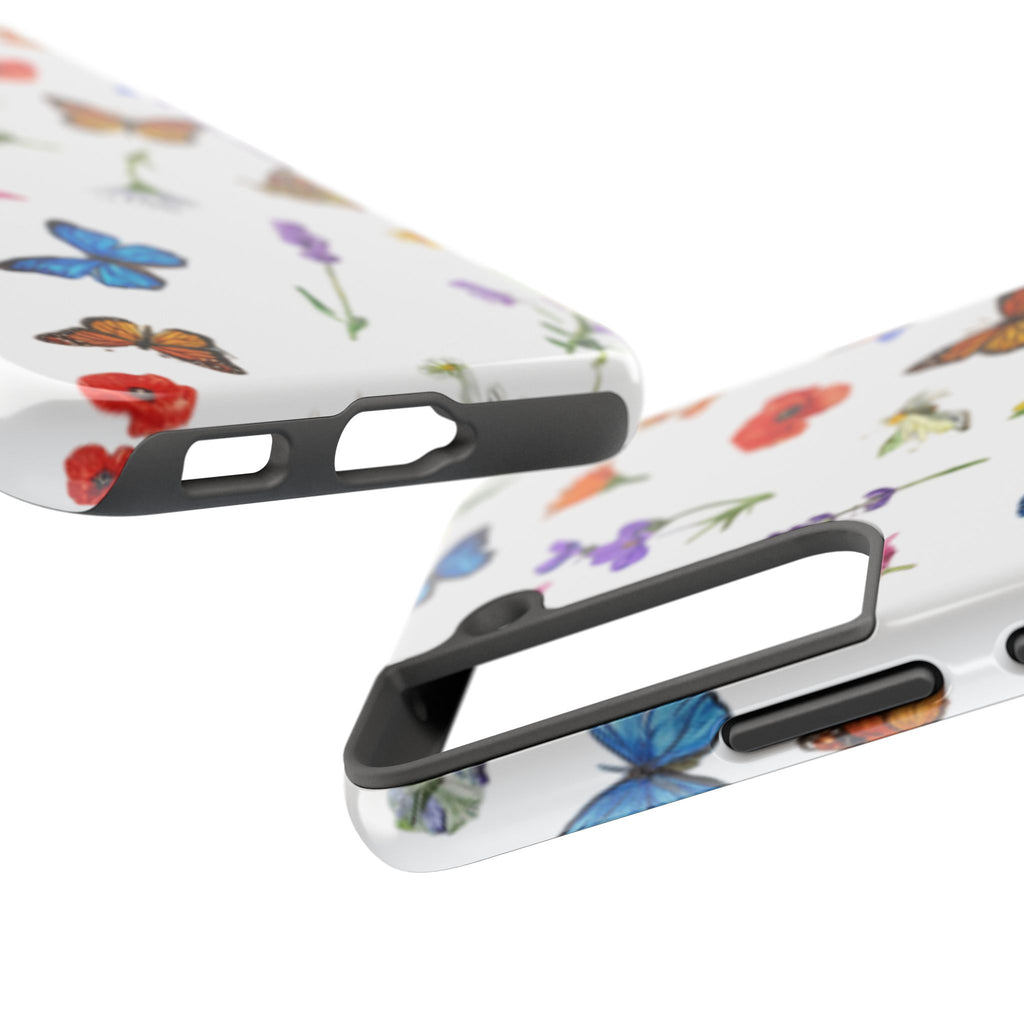 Butterfly Meadow Tough Phone Case / Floral Protective Phone Cover