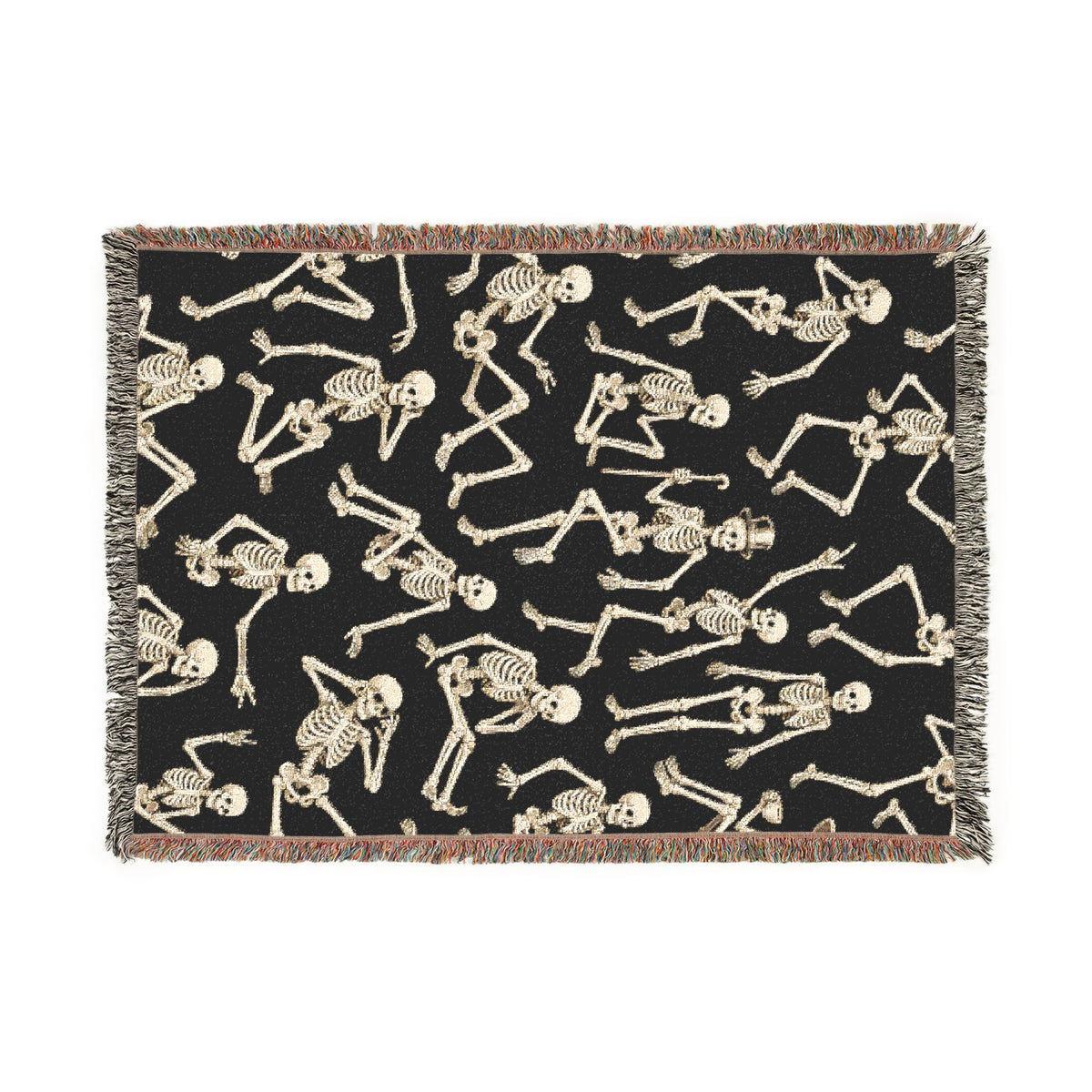 Gold Skeleton Woven Blanket - Halloween Throw