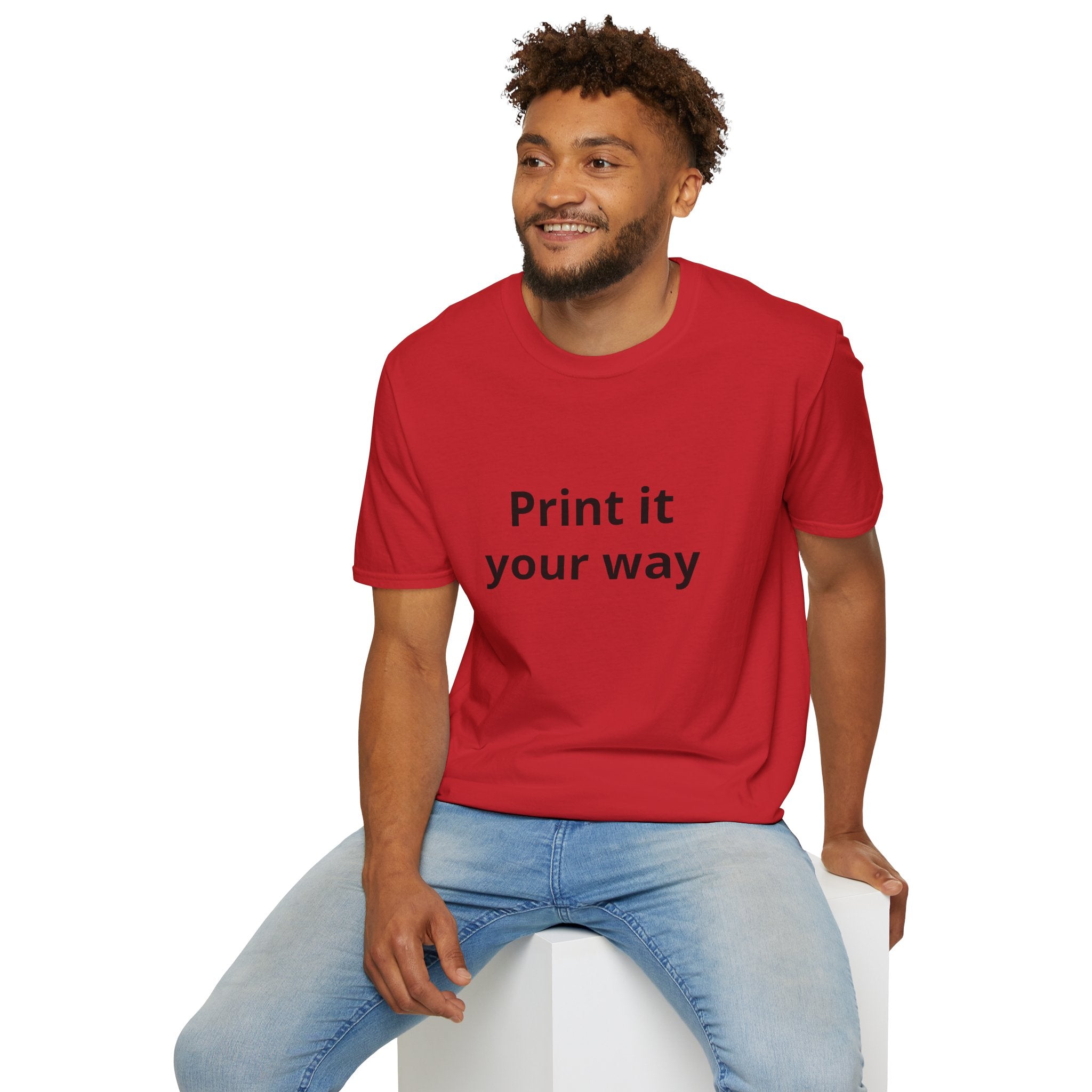 Print it Your Way T-Shirt | Customizable Text Mockup Tee