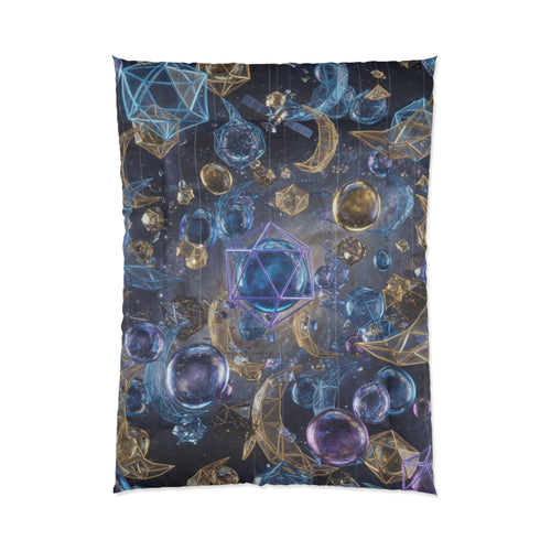 Celestial Gemstone Comforter / Moon & Crystal Galaxy Bedding
