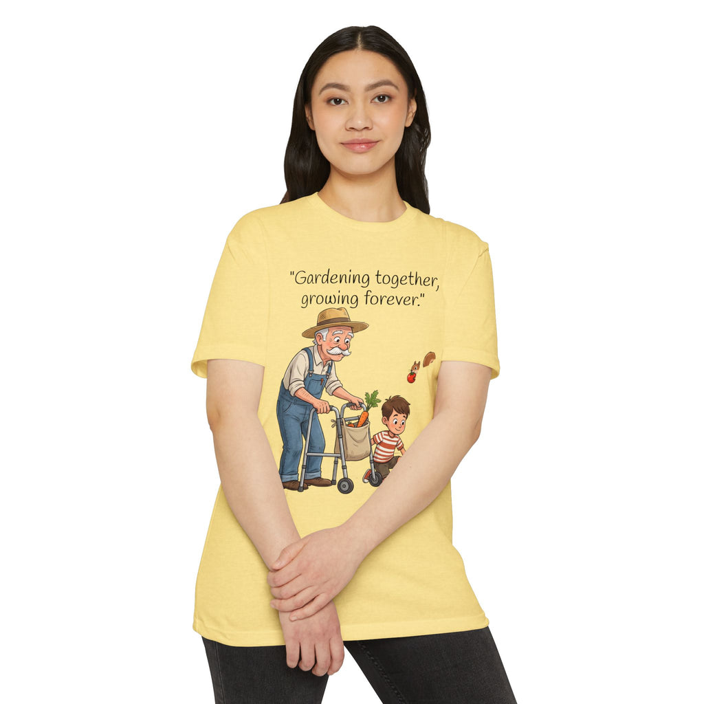Gardening Together T-Shirt — "Gardening together, growing forever." Grandparent & Child Garden Tee