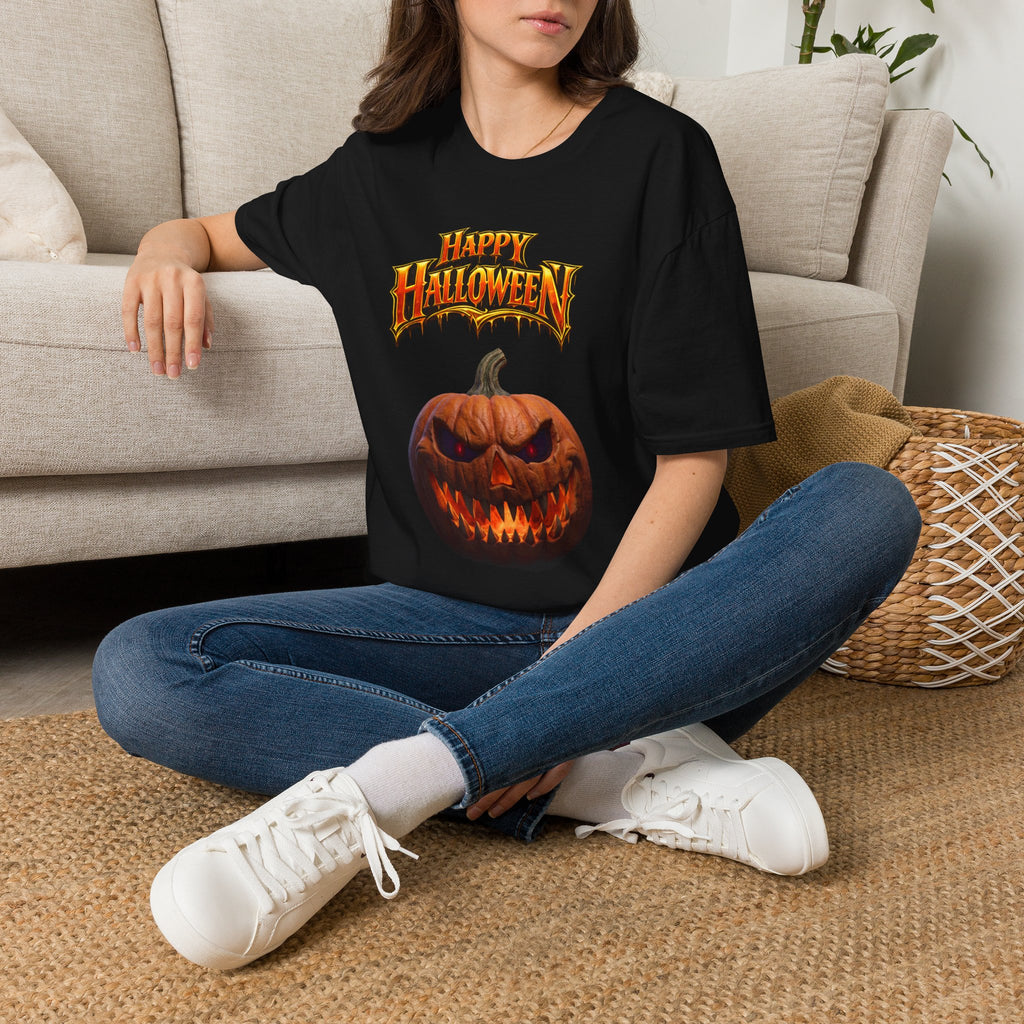 Happy Halloween Pumpkin T-Shirt | Jack-O'-Lantern Graphic Tee