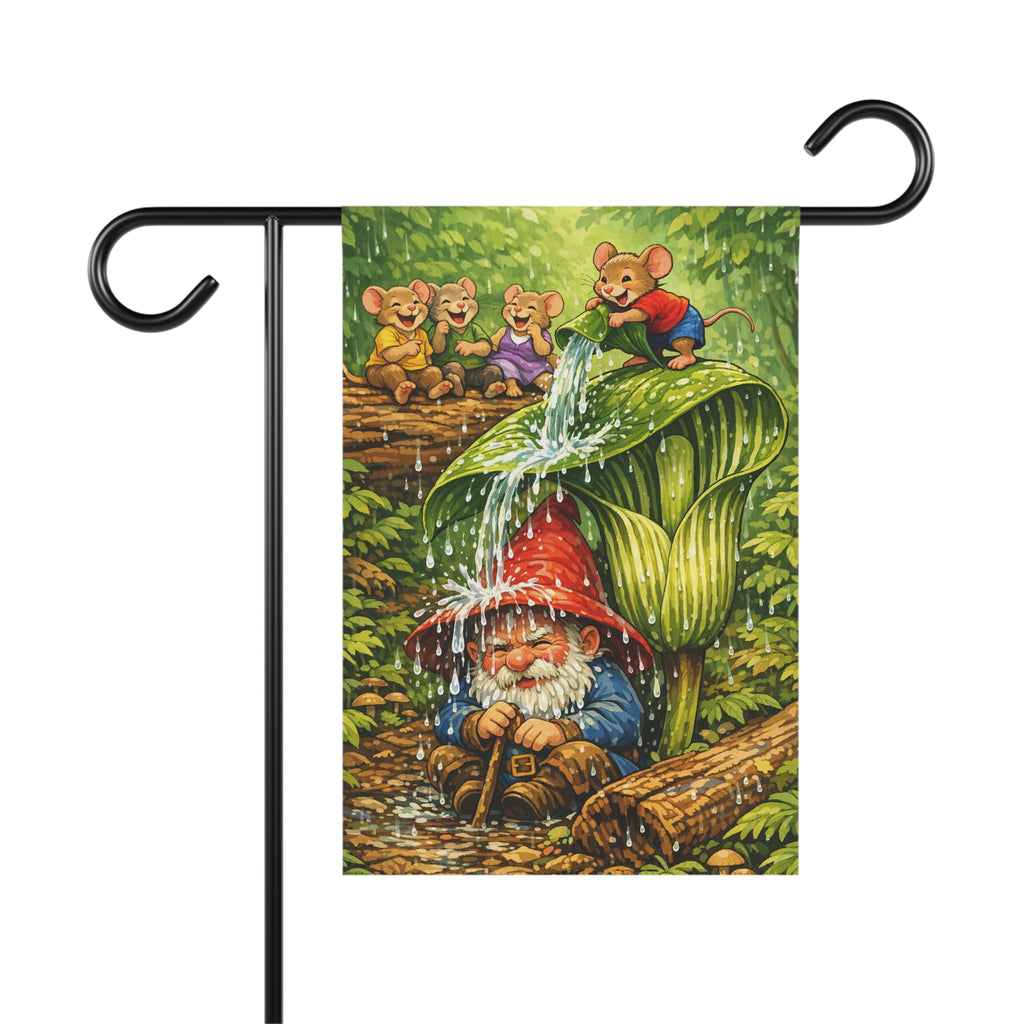 Gnome Outdoor Yard Flag/ Mice Garden Banner