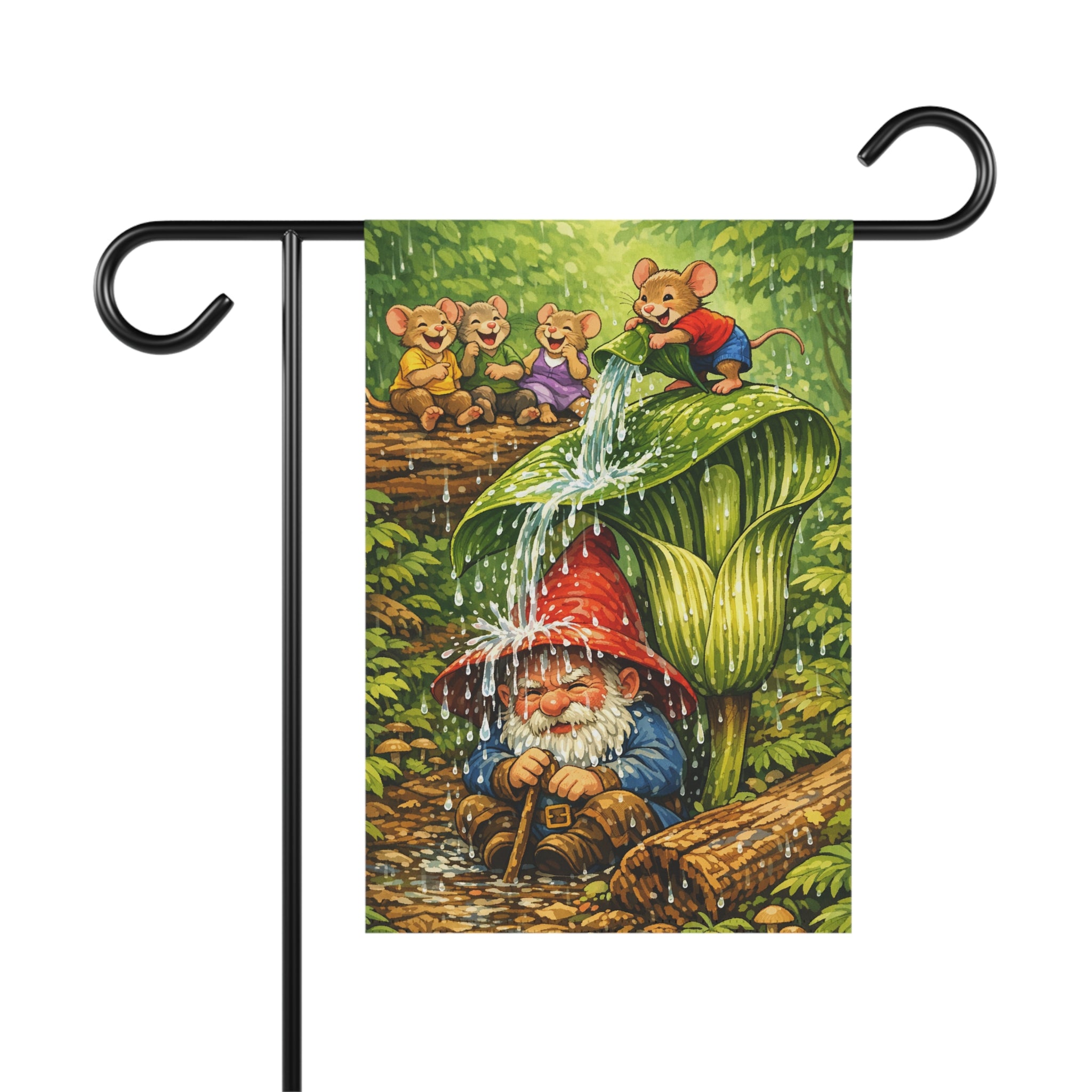 Gnome Outdoor Yard Flag/ Mice Garden Banner