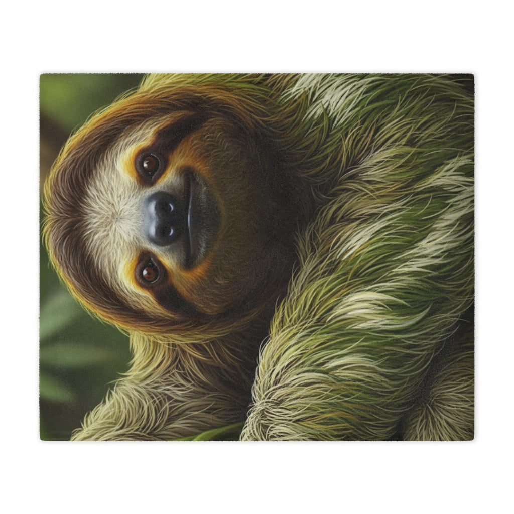 Sloth Plush Minky Blanket / Cozy Tropical Animal Throw
