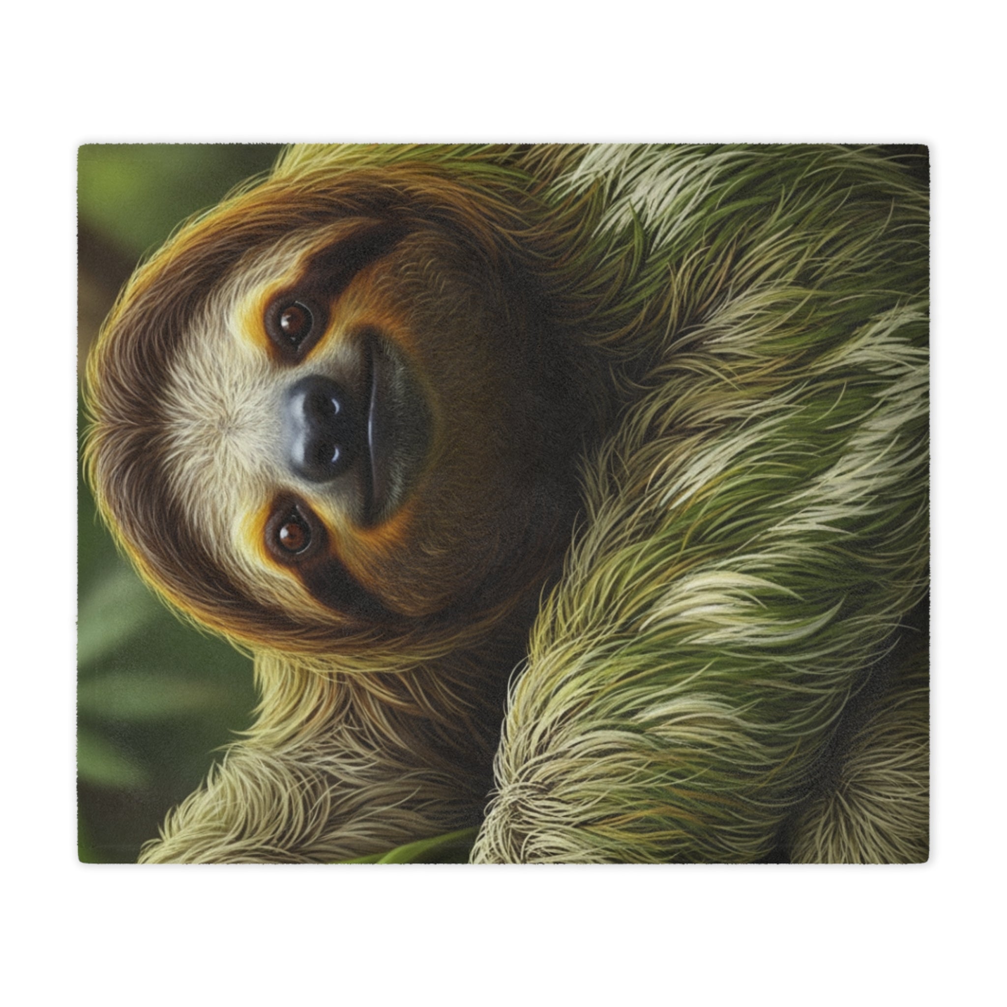 Sloth Plush Minky Blanket / Cozy Tropical Animal Throw