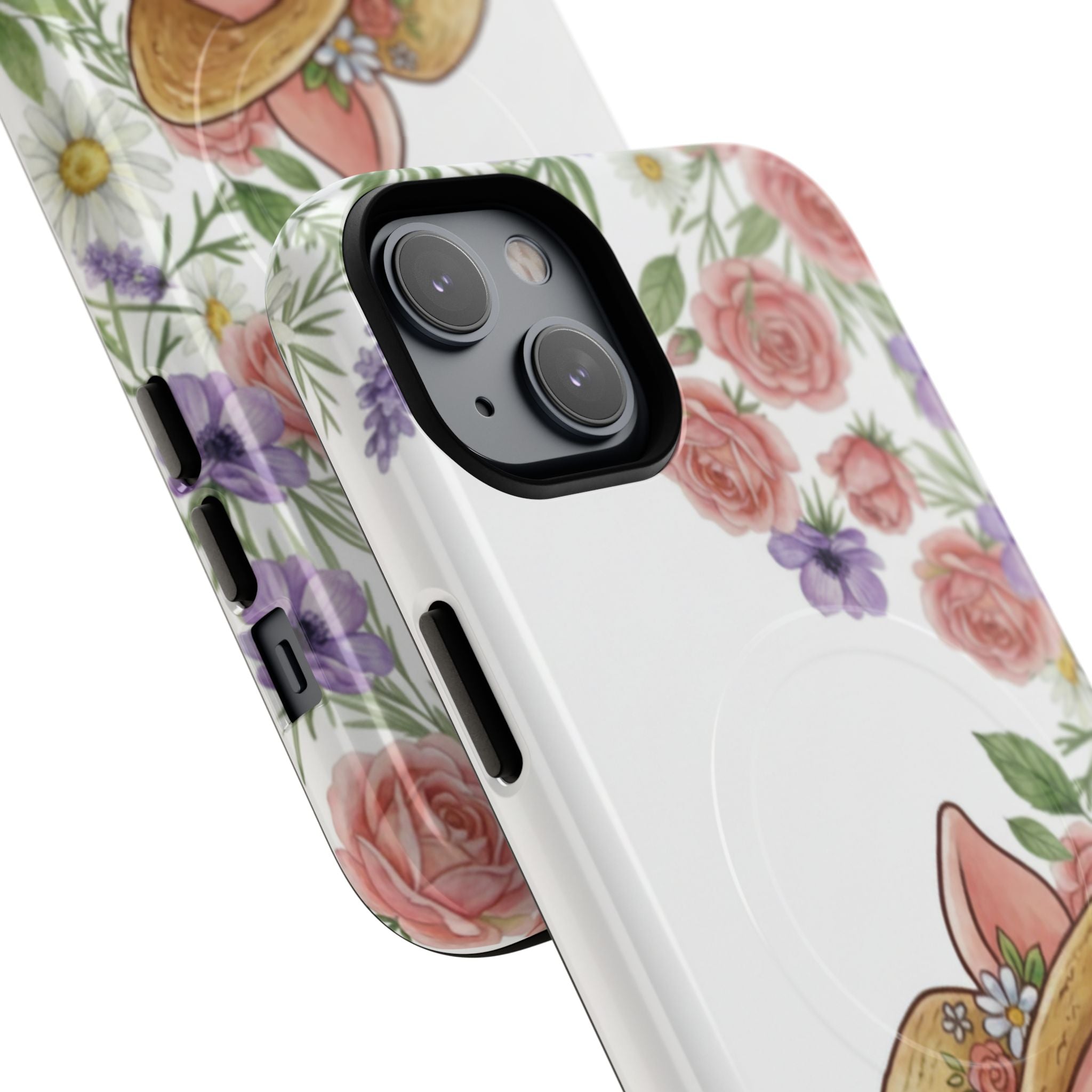 Piglet in Straw Hat Floral Phone Case