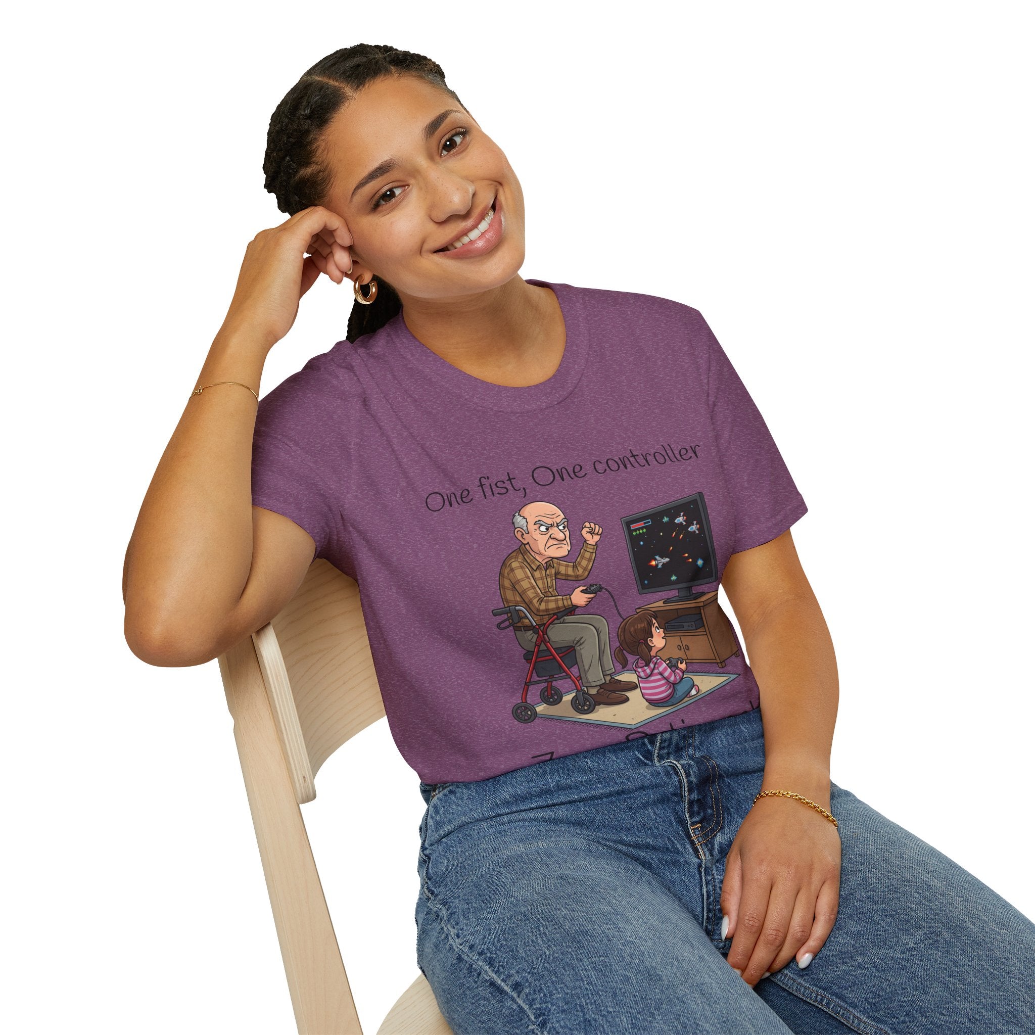 T-Shirt/One Fist One Controller tee |Zero Patience/Grandpa Gaming Design