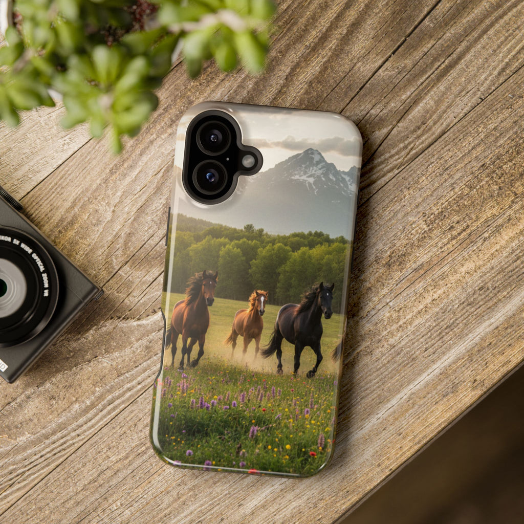 Running Horses Phone Case | Magnetic Impact-Resistant Case