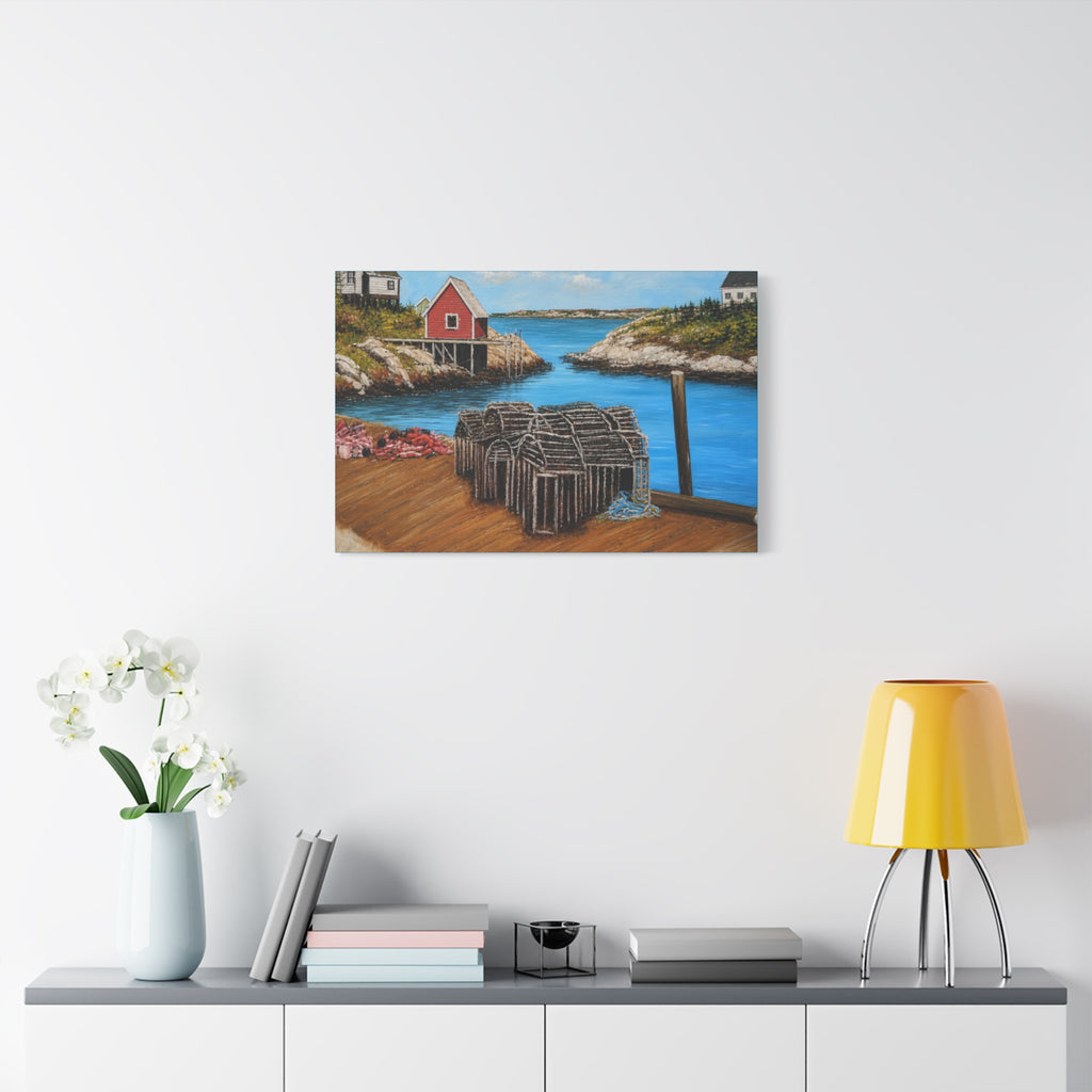 Coastal Harbor Scene/ Matte Canvas
