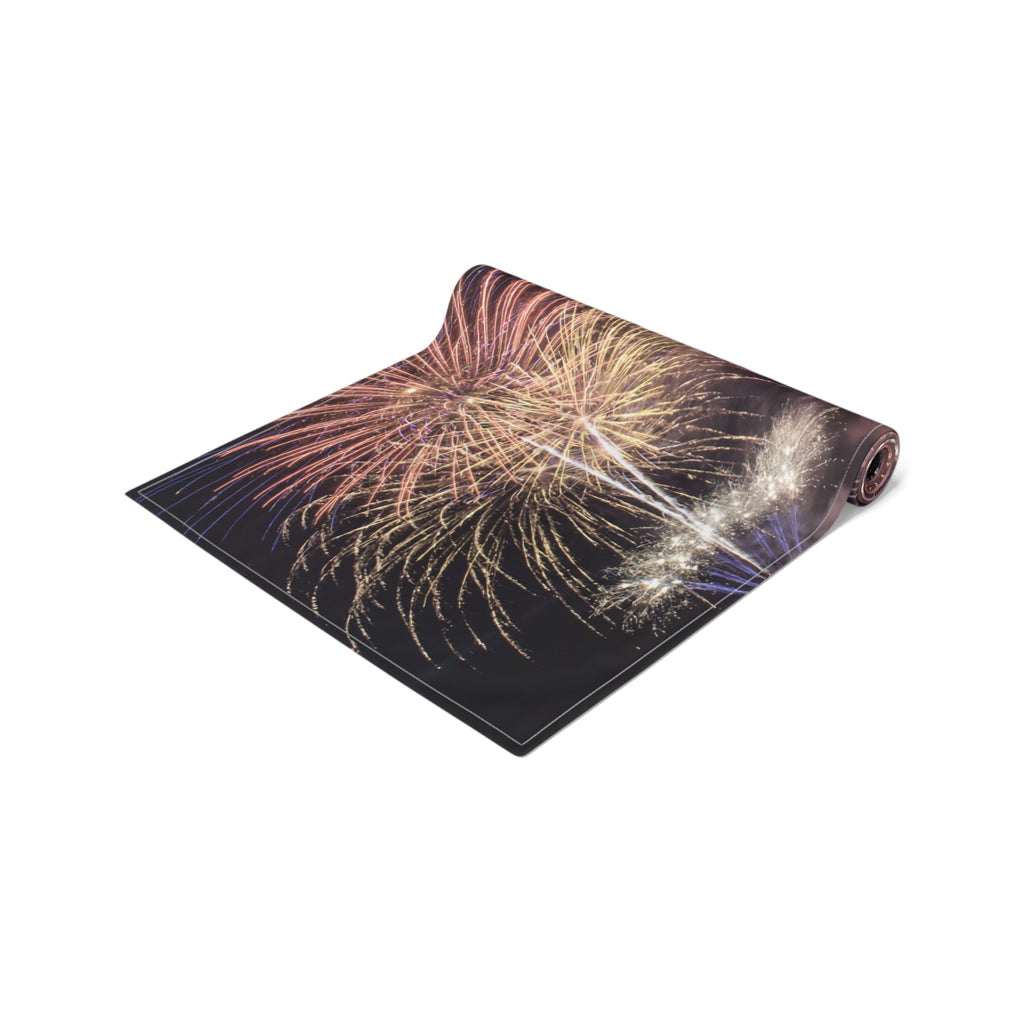 American Eagle with Fireworks Table Runner | Cotton Poly