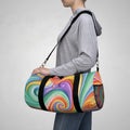 Colorful Swirl Duffel Bag — Retro Rainbow Travel & Gym Bag