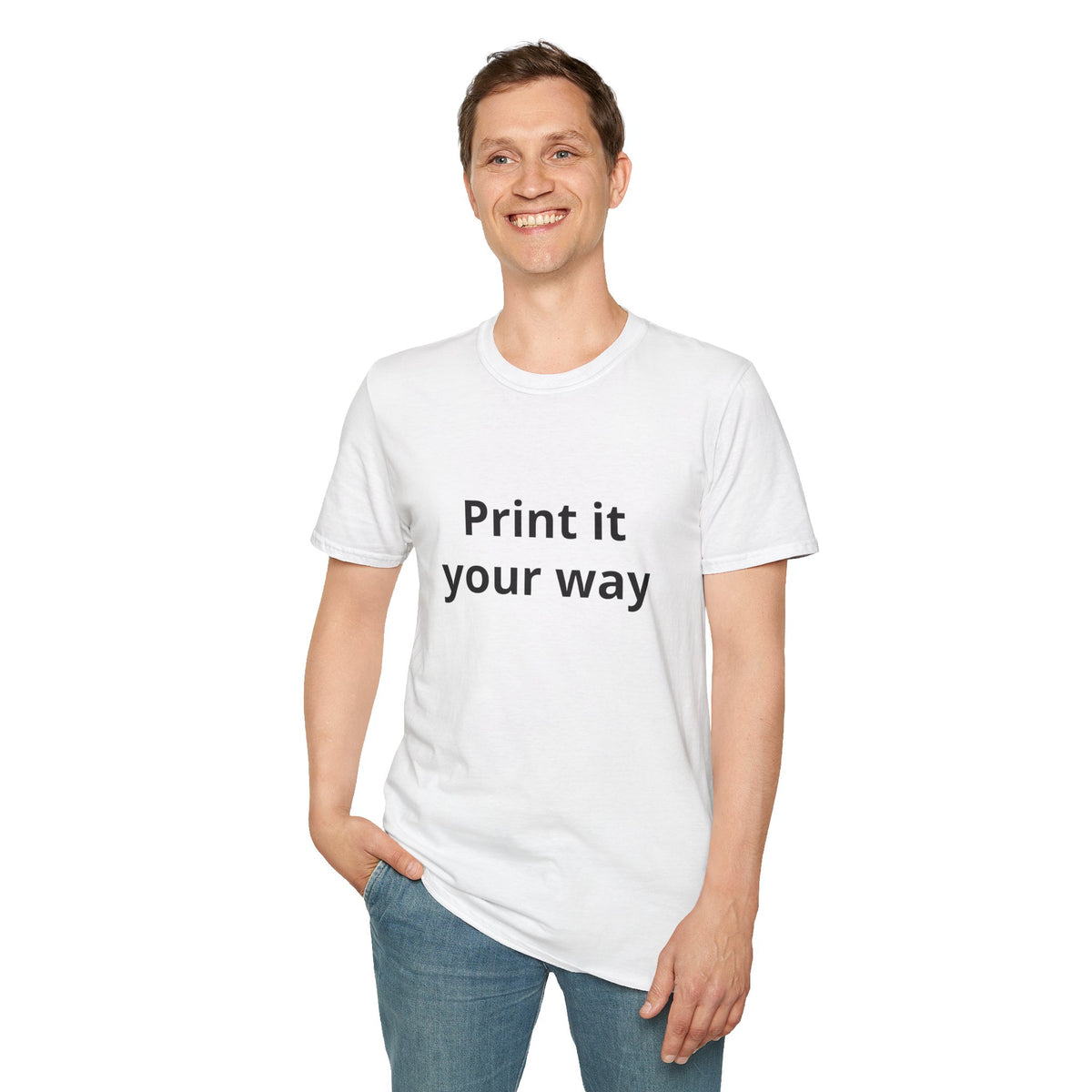 Print it Your Way T-Shirt | Customizable Text Mockup Tee