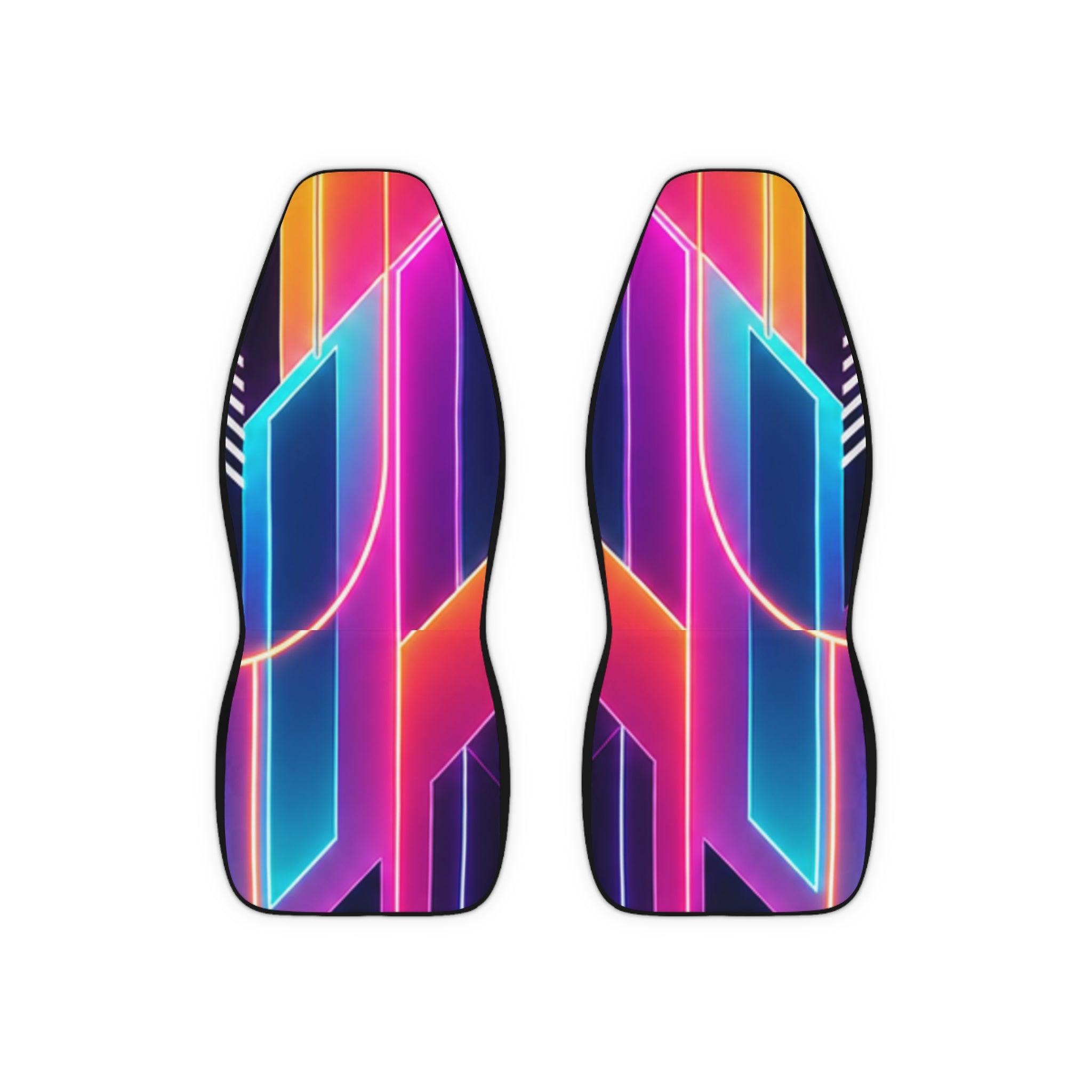 Neon Retro Geometric Car Seat Covers | Polyester
