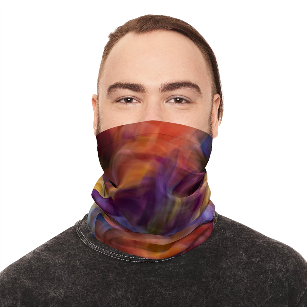 Abstract Floral Blur Neck Gaiter | Colorful Swirl Pattern