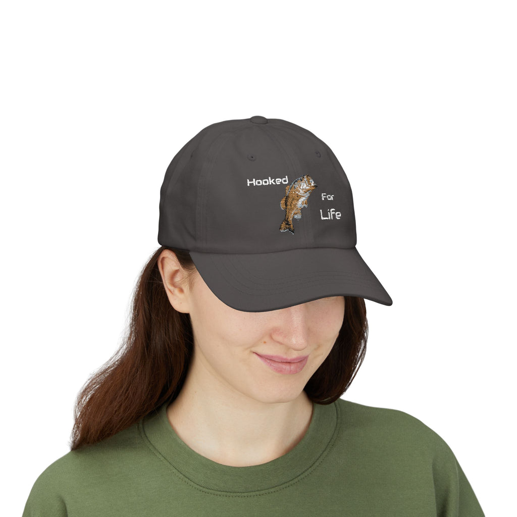 Hooked For Life Fishing Dad Cap | Baseball Hat