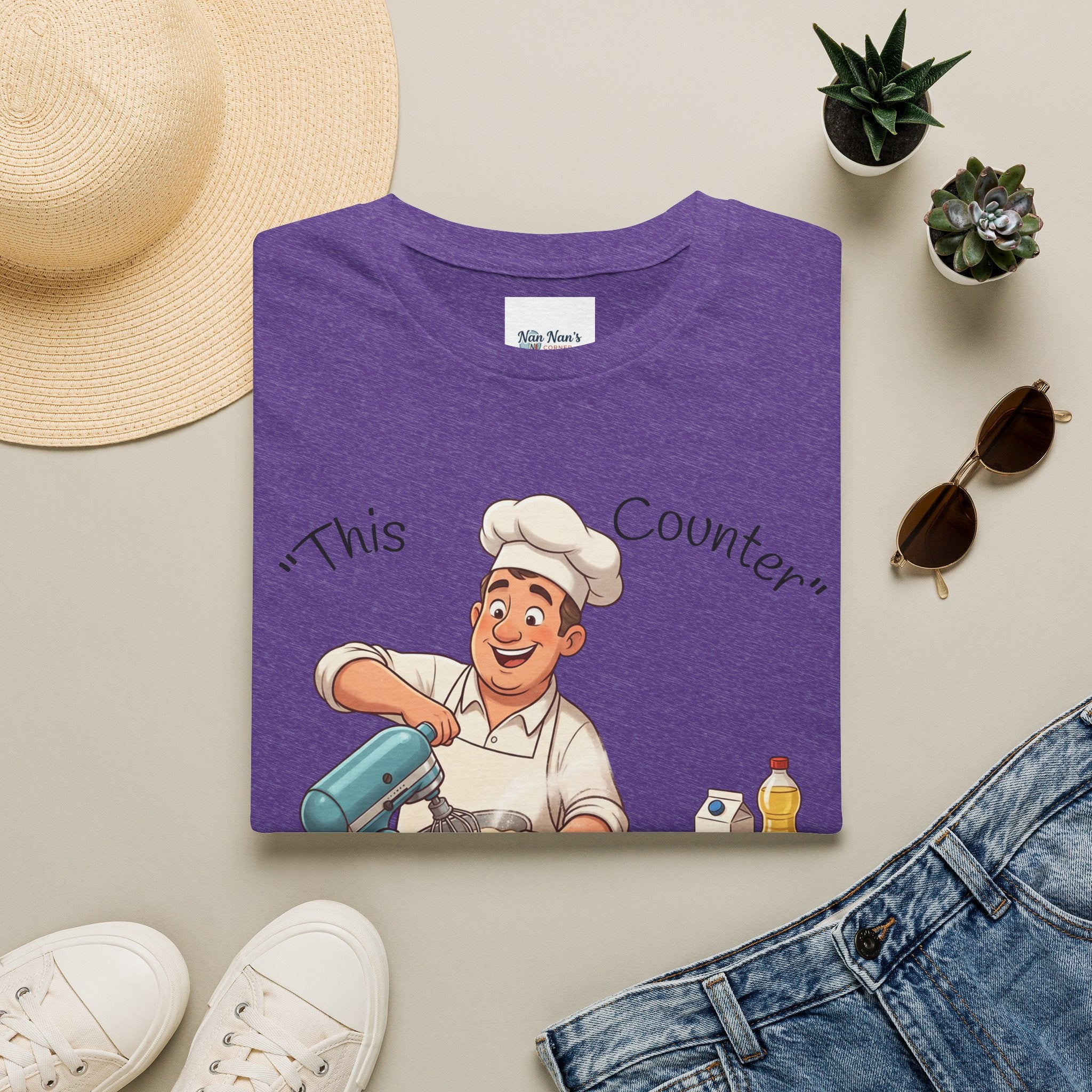 This Counter Didn't Stand a Chance Unisex Graphic T-Shirt – Funny Baking Chef Cotton Tee