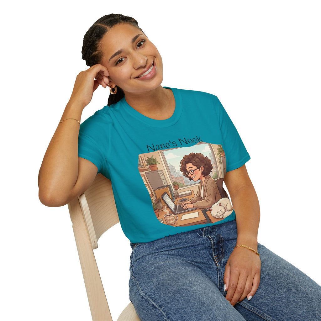 T-Shirt / "Nana's Nook: My Manager Has Whiskers" Cozy Grandma Cat Lover Tee