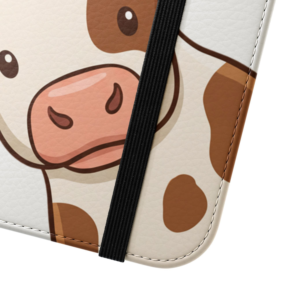 Cow & Hay Pattern Flip Case/ Cute Farm Animal Phone Wallet