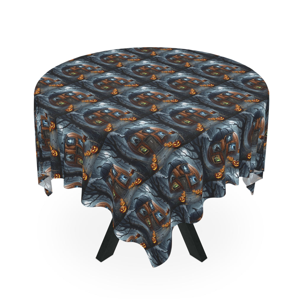 Gothic Pumpkin Pattern Tablecloth / Spooky Halloween Harvest Decor