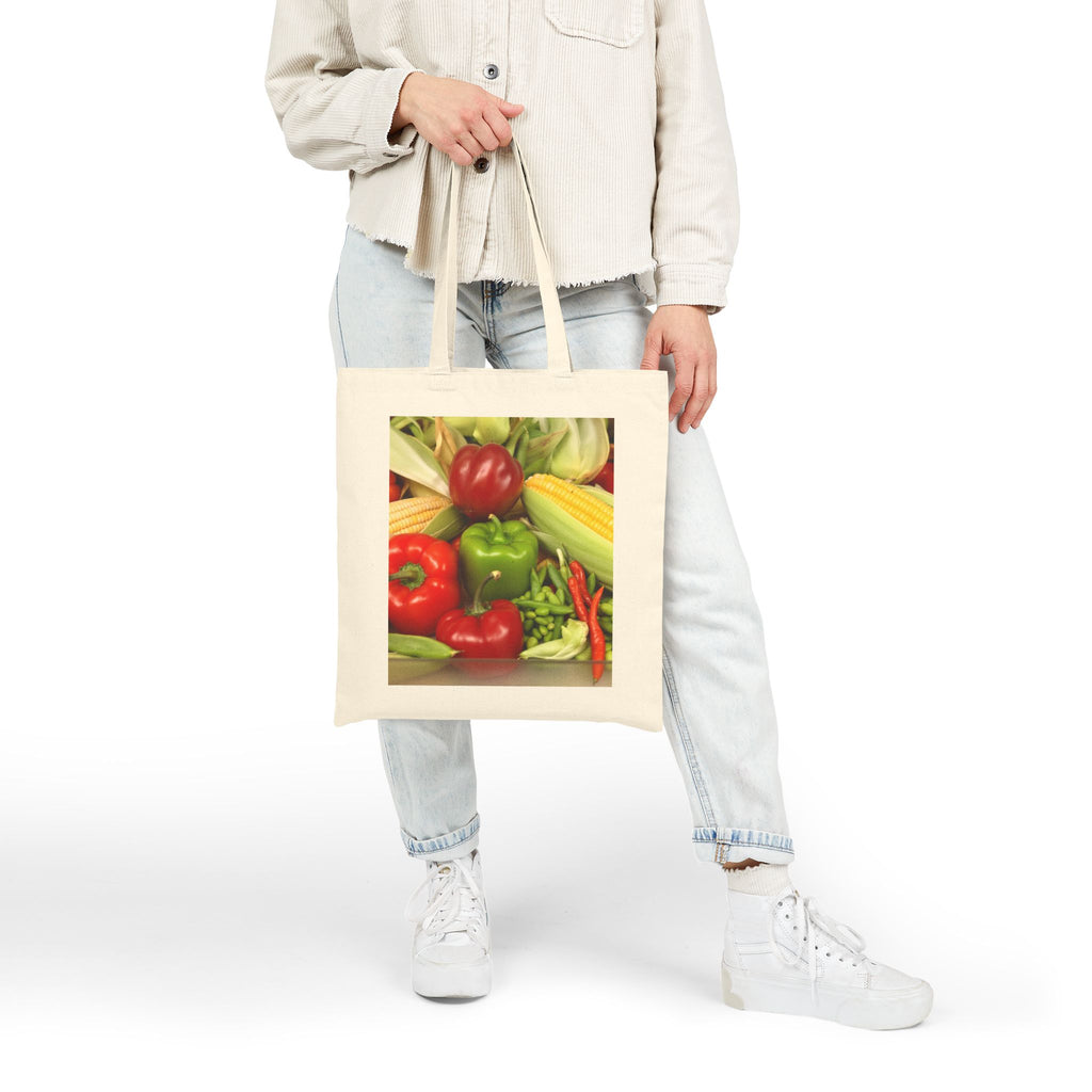Canvas Tote Bag / Fresh Veggies Market Print | Farmers Market Grocery Tote