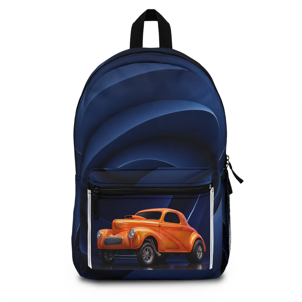 Abstract Orange Classic Car Backpack | Retro Hot Rod Design