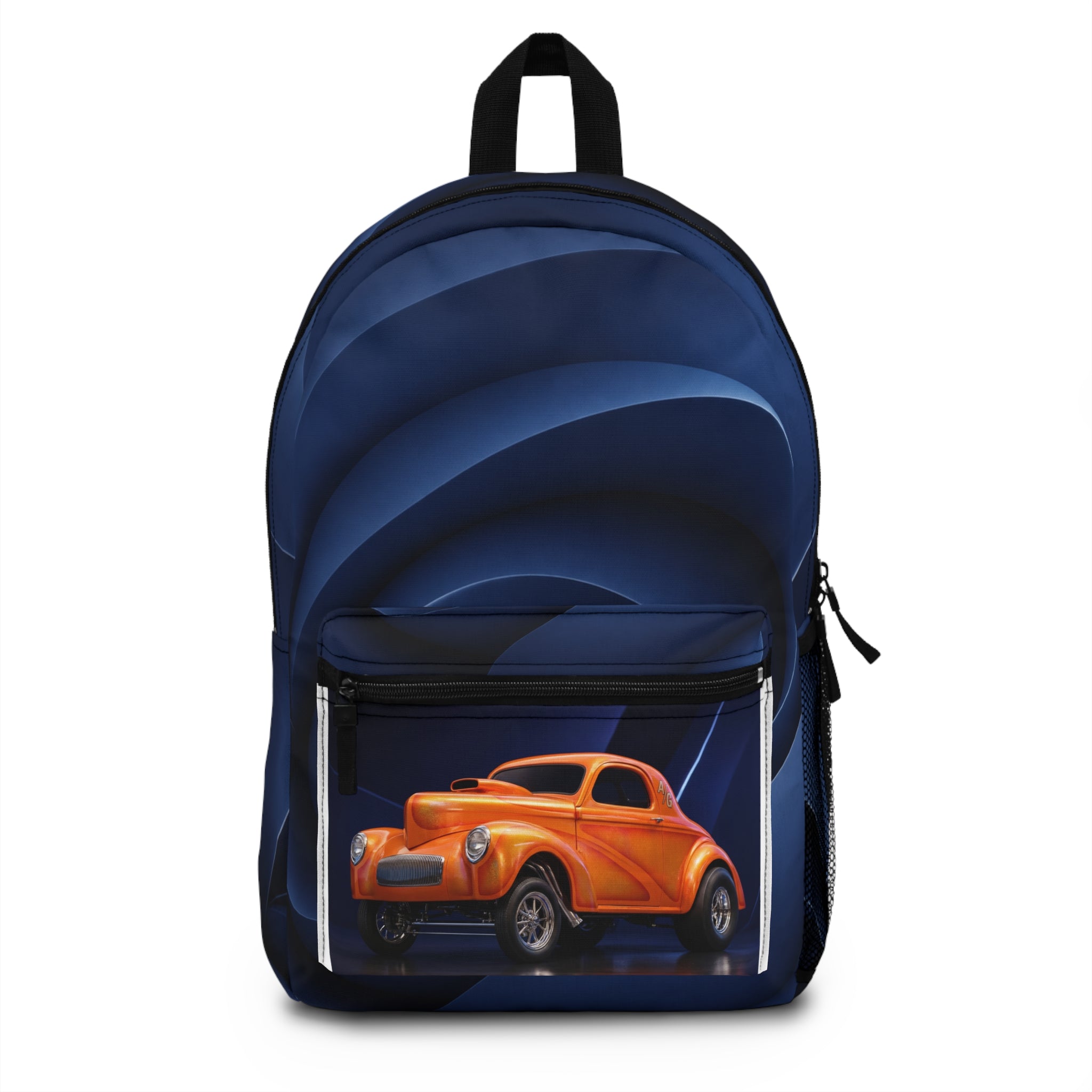 Abstract Orange Classic Car Backpack | Retro Hot Rod Design