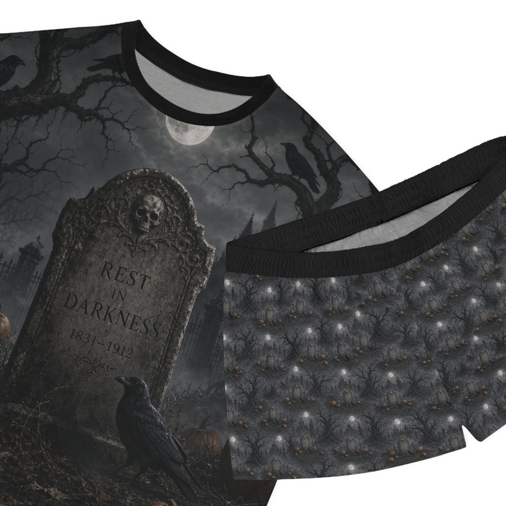 Rest in Darkness Tombstone Pajama Set | Halloween Sleepwear