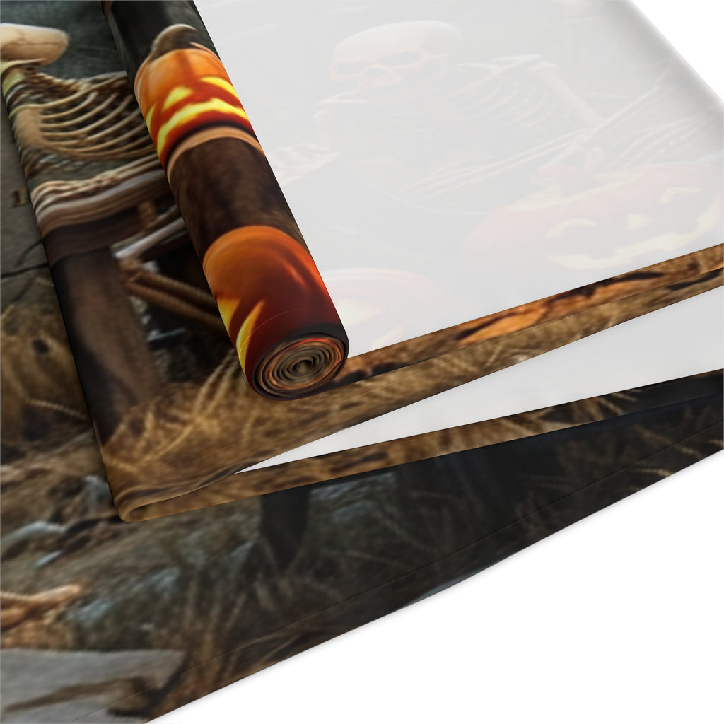 Haunted Graveyard Scene Table Runner | Halloween Cemetery Design