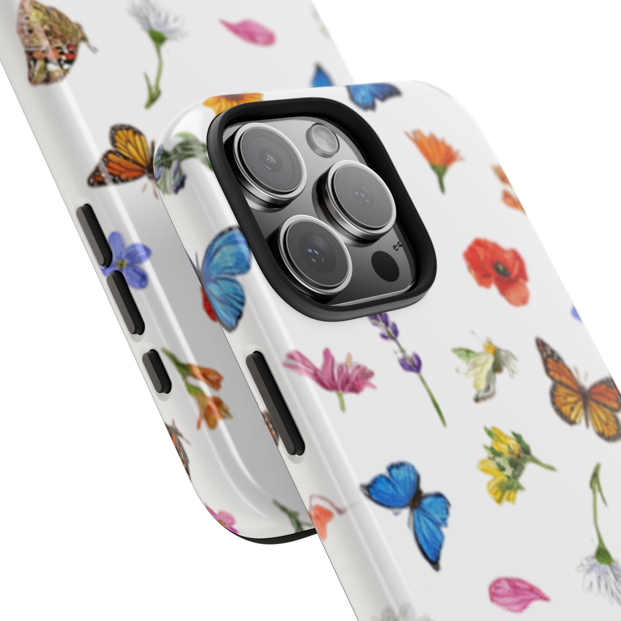 Butterfly Meadow Tough Phone Case / Floral Protective Phone Cover