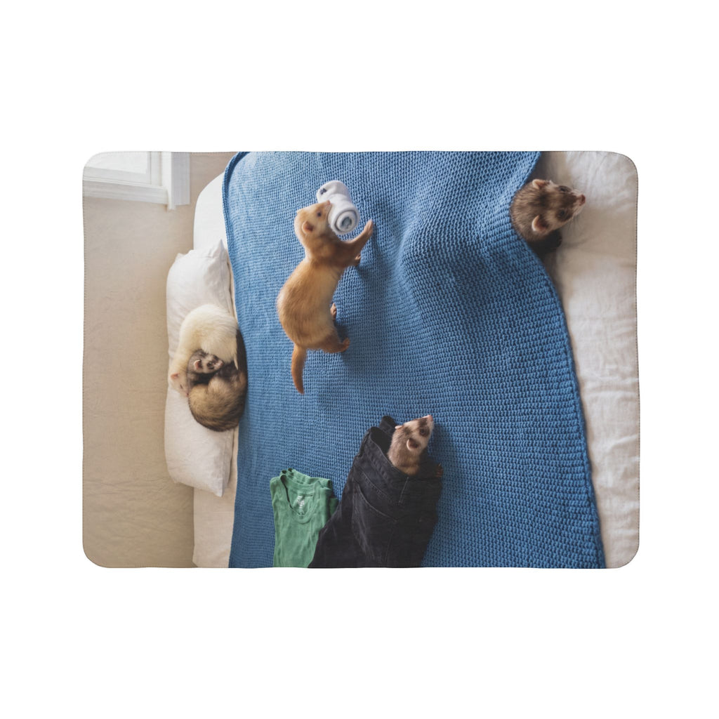 Funny Ferrets /Fleece Sherpa Blanket