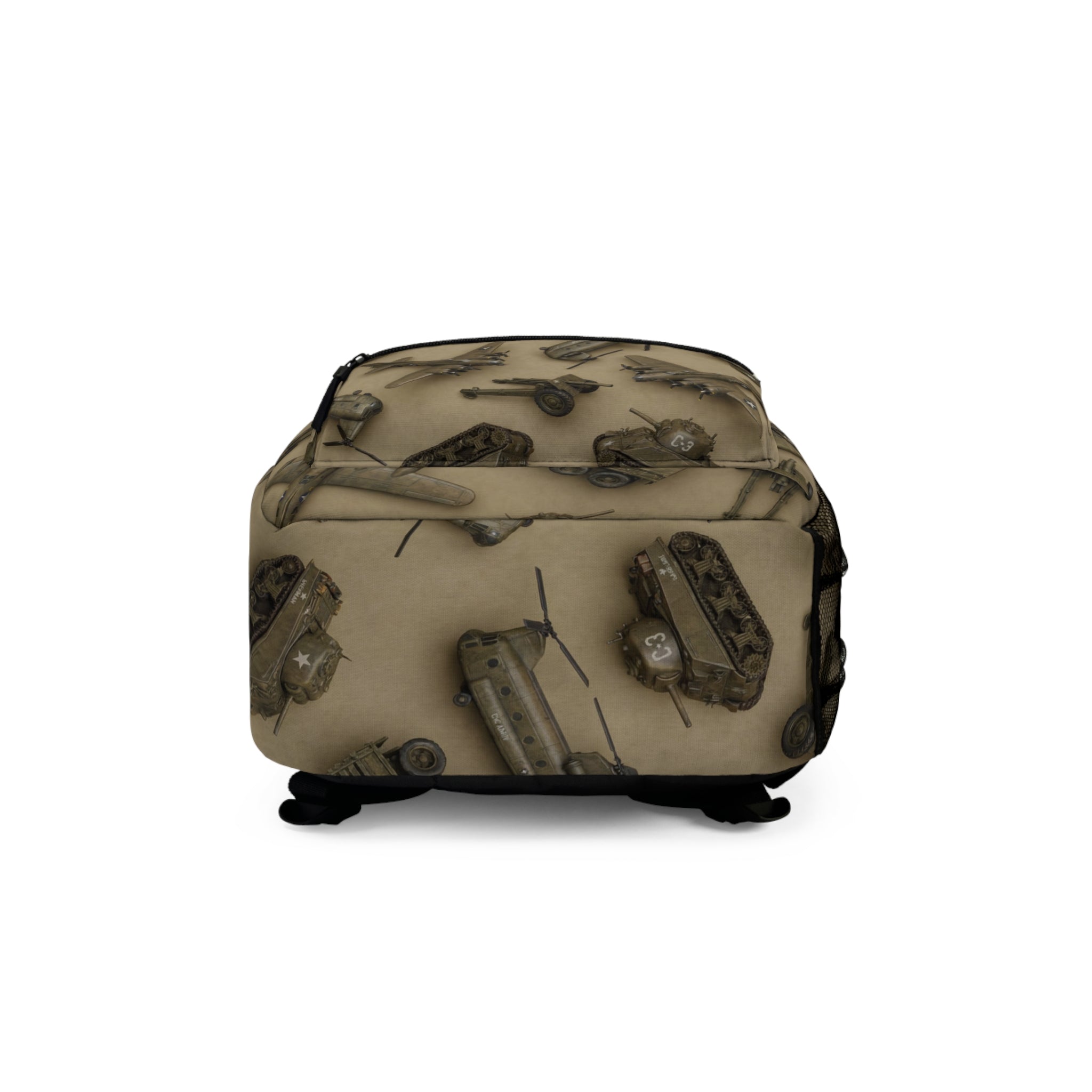 Vintage Military Tanks and Planes Backpack | Camouflage Army Pattern