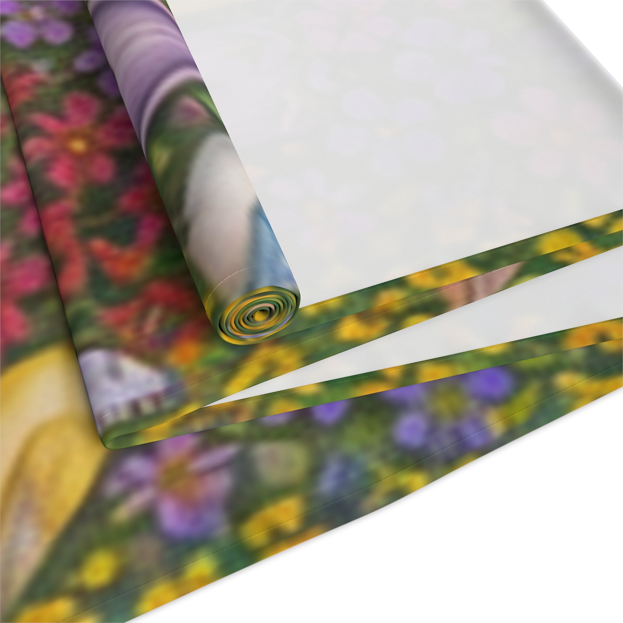 Floral Garden Birds Bees Butterflies Table Runner