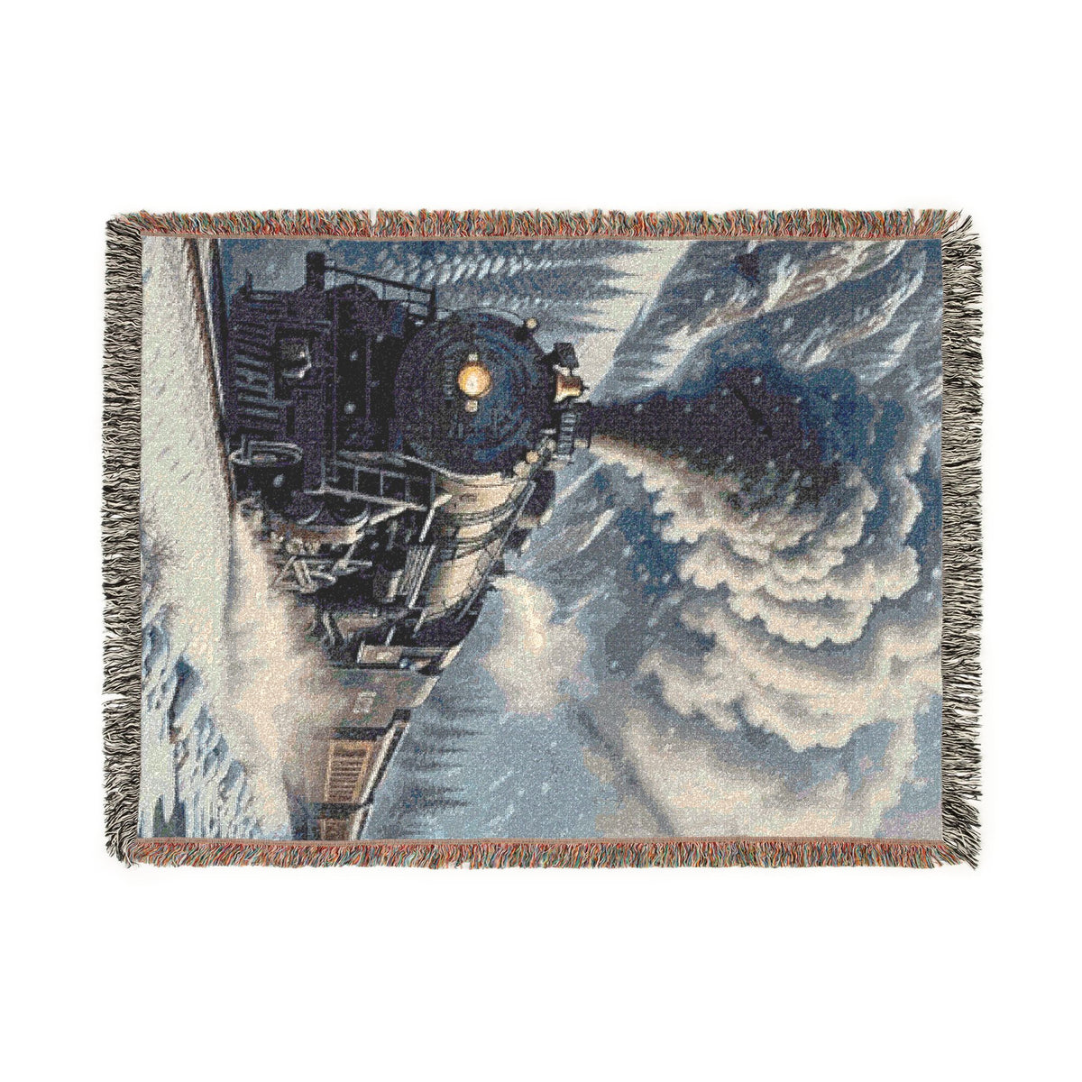 Steam Train Woven Blanket | Vintage Locomotive Throw
