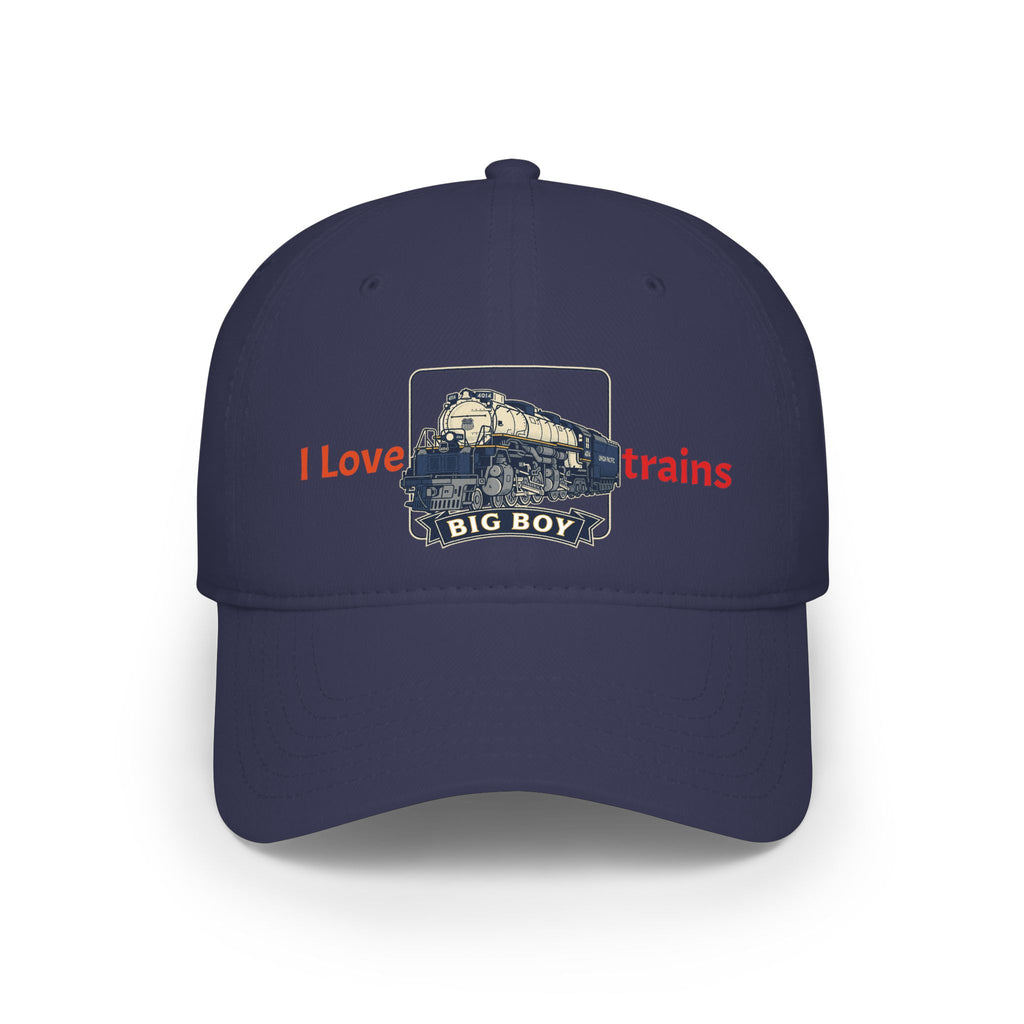 I Love Trains Big Boy Locomotive Low Profile Baseball Cap