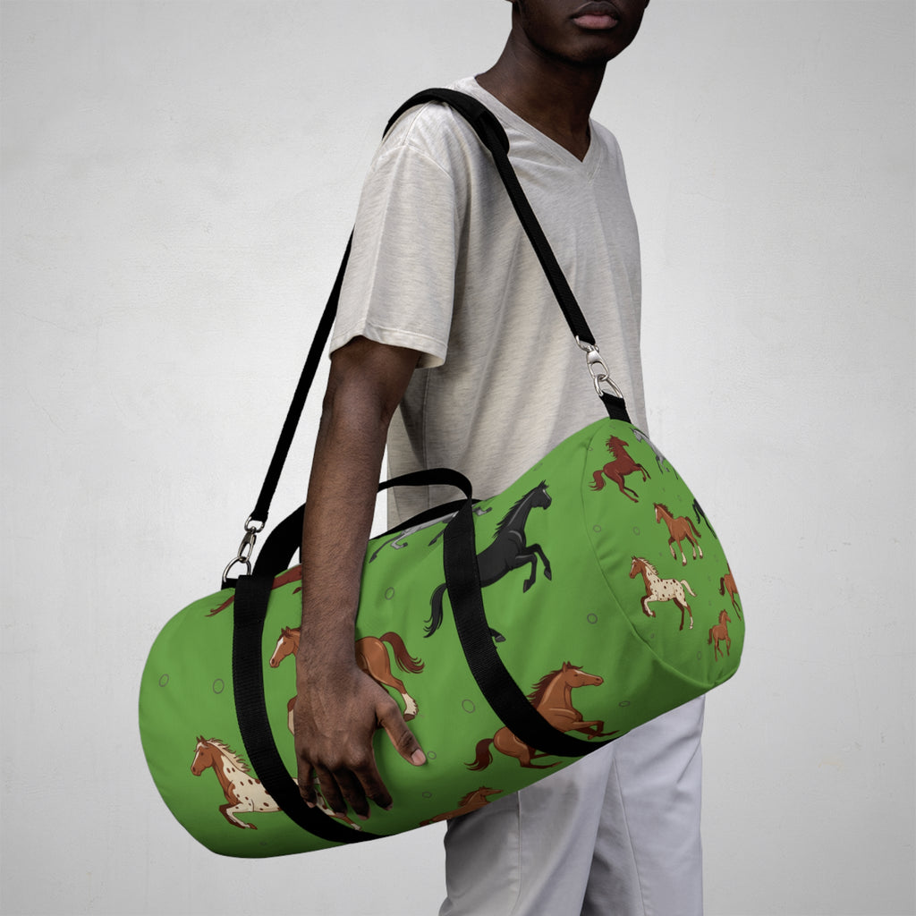 Copy of Green Equestrian Horse Pattern Duffel Bag / Travel Gym Overnight Bag