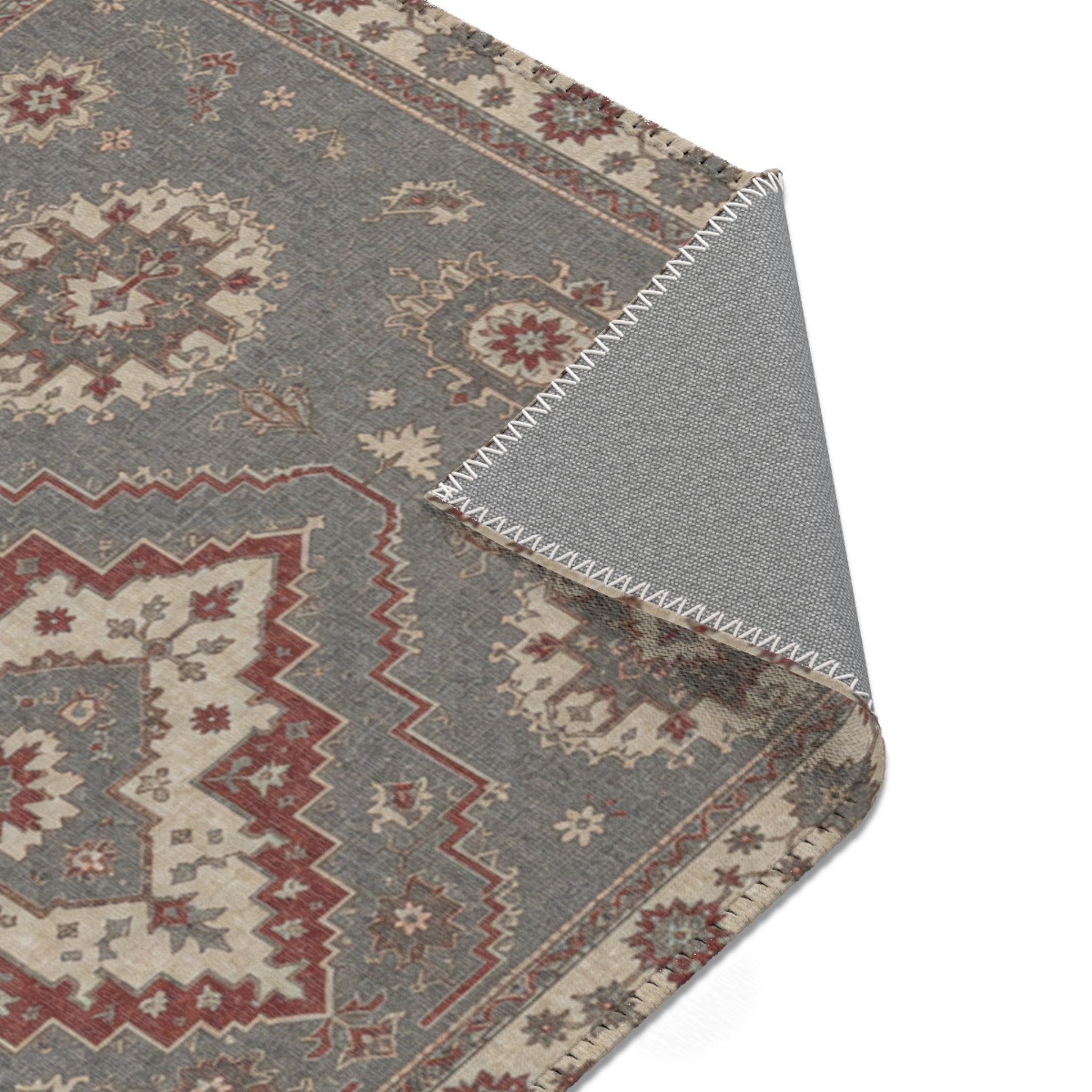 Vintage Medallion Area Rug | Traditional Persian Inspired Floor Rug