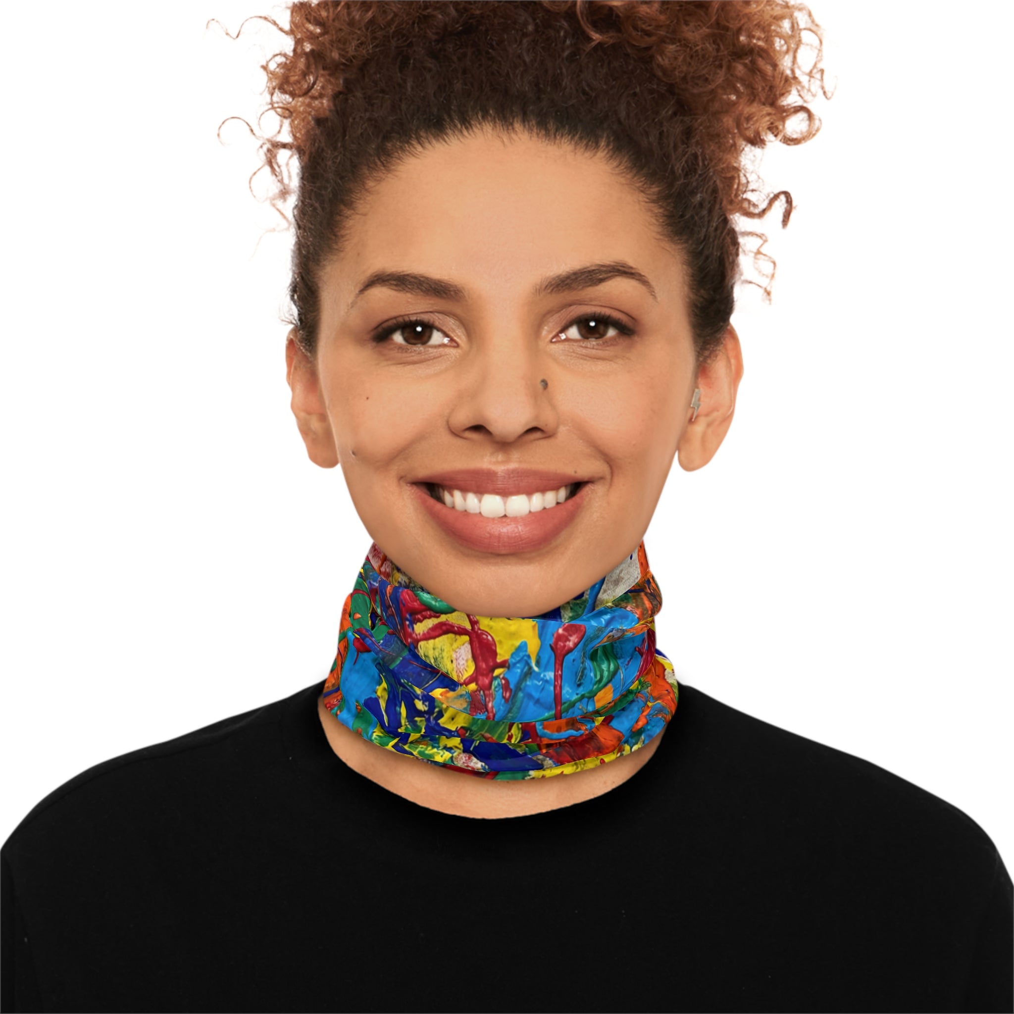 Abstract Color Splash Neck Gaiter | Paint Splatter Art