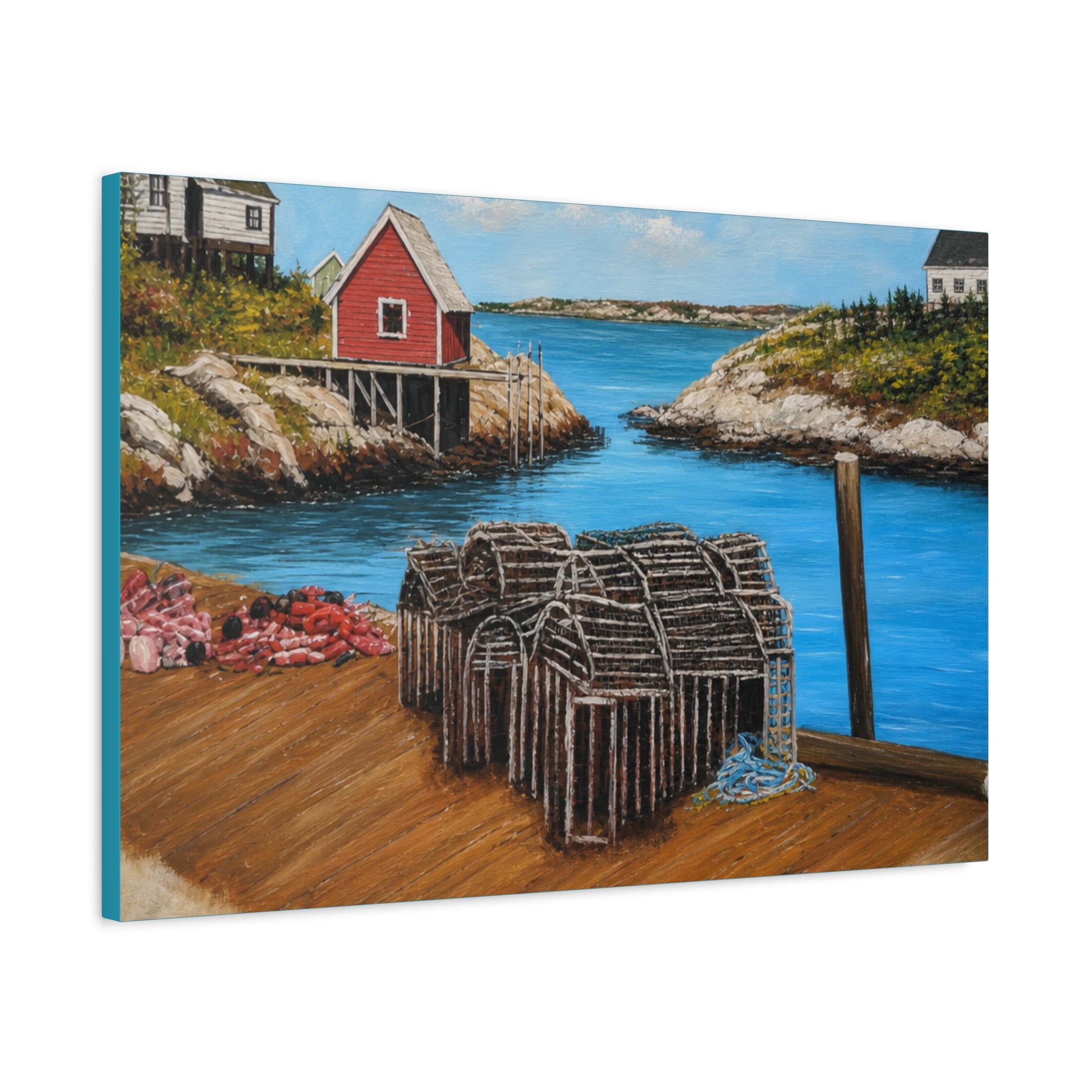 Coastal Harbor Scene/ Matte Canvas