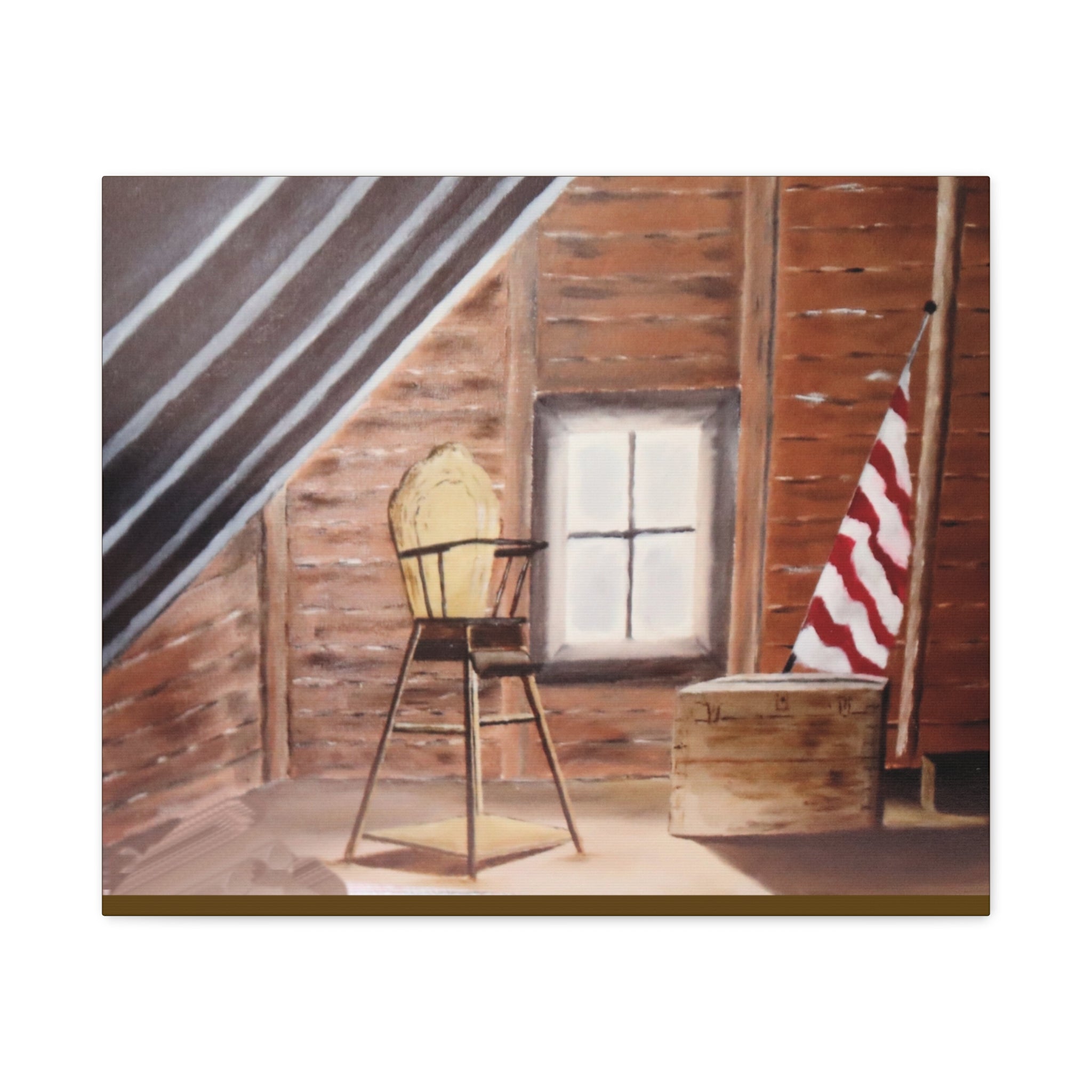 Vintage Attic Scene Canvas | Stretched Wall Art