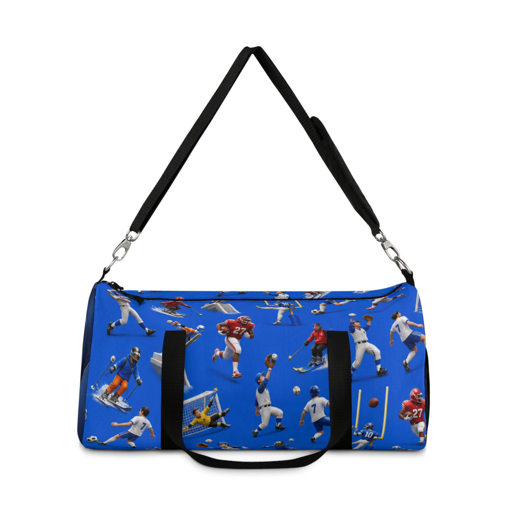 Football Players Pattern Duffel Bag — Sport Travel Gym Bag for Fans & Athletes